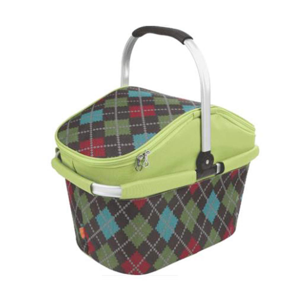 Large 28L Insulated Picnic Basket - Portable Folding Cooler Bag with Handle, Collapsible for Camping, Sports, Beach, Travel, and Outdoor Adventures