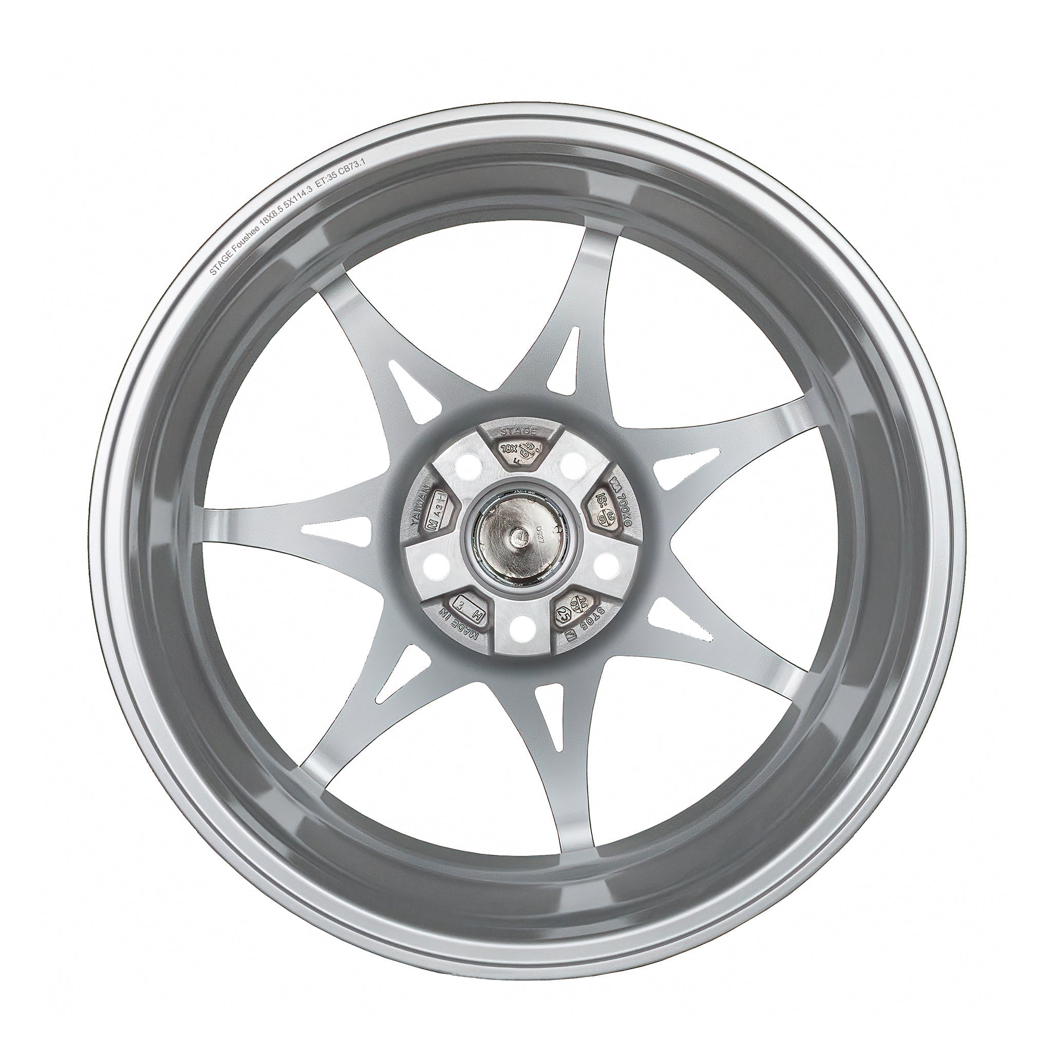 18x8.5 +35mm 5x120 Stage Wheels Foushee - 74.1mm Center Bore - Liquid Silver Finish - Perfect for BMW, Mercedes & Luxury Car Upgrades