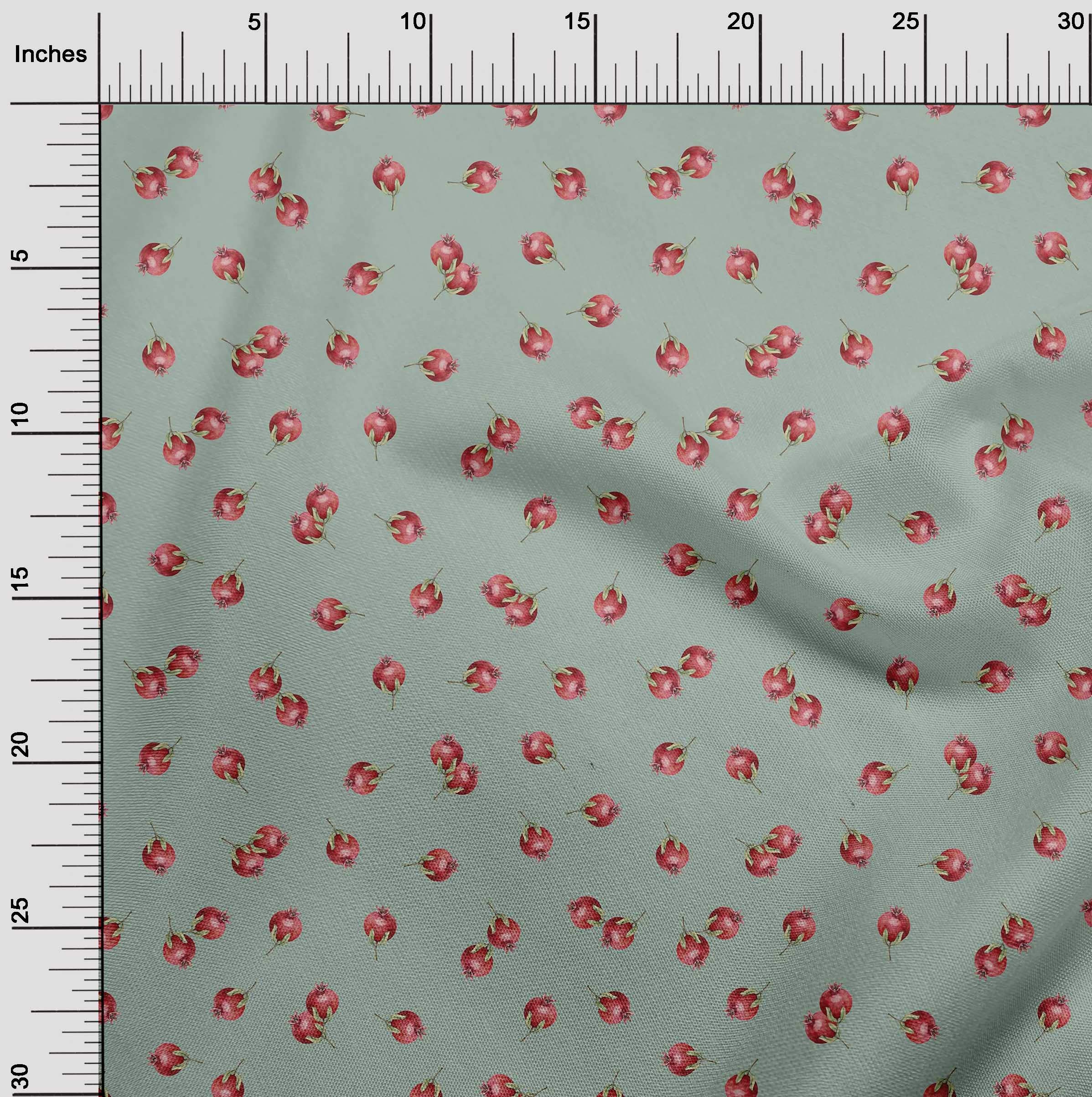oneOone Viscose Jersey Fabric - Pomegranate Fruit Print Decor Fabric - 60 Inch Wide Soft Knit Material for DIY Dresses, Curtains & Home Decor Projects