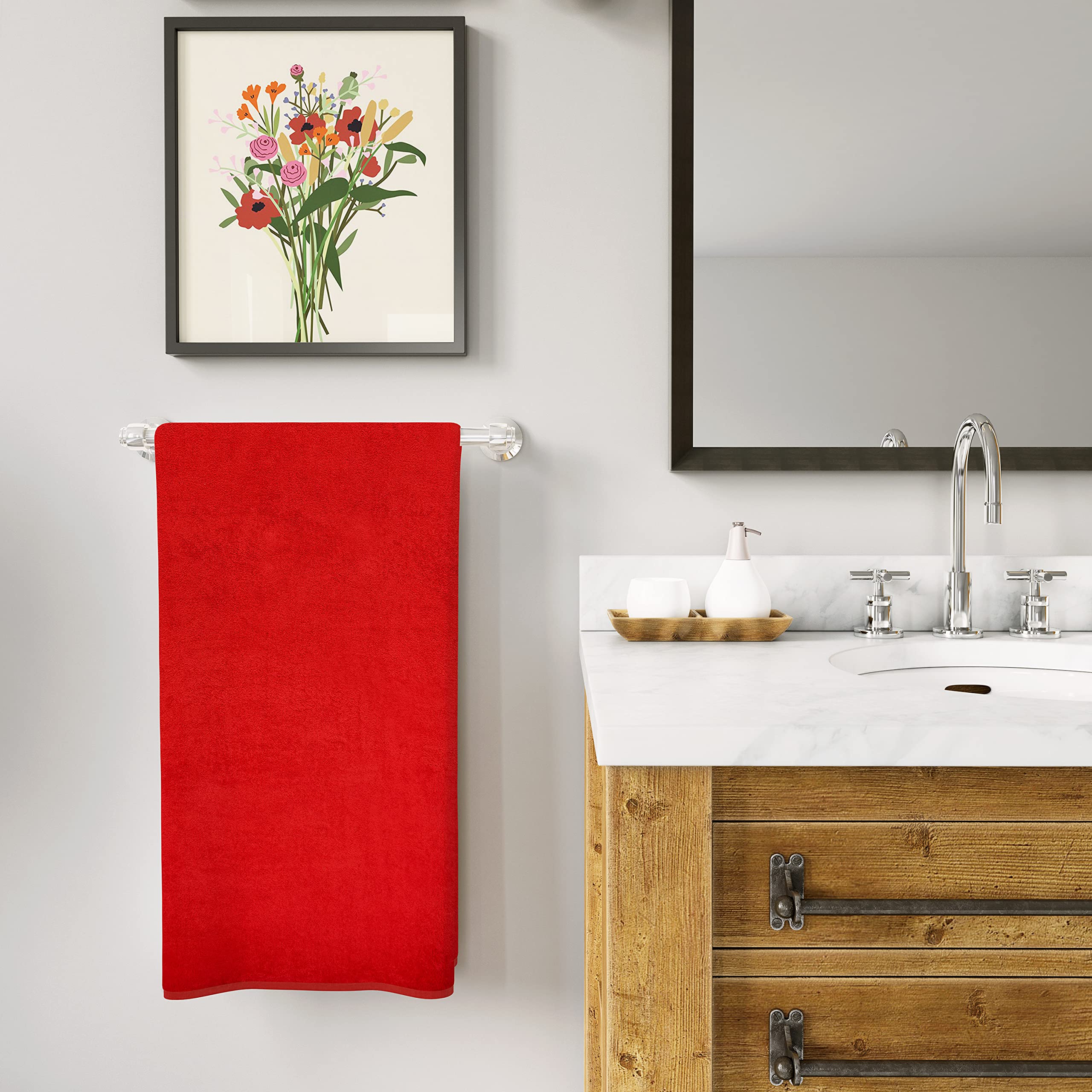 SUSSEXHOME Hotel-Quality 4-Piece Large Bath Towels Set - Ultra Soft & Absorbent 100% Natural Cotton Bath Sheets (40x80 Inches) for Spa, Bathroom & Beach - Plush Thick Luxury Towels with Solid Design