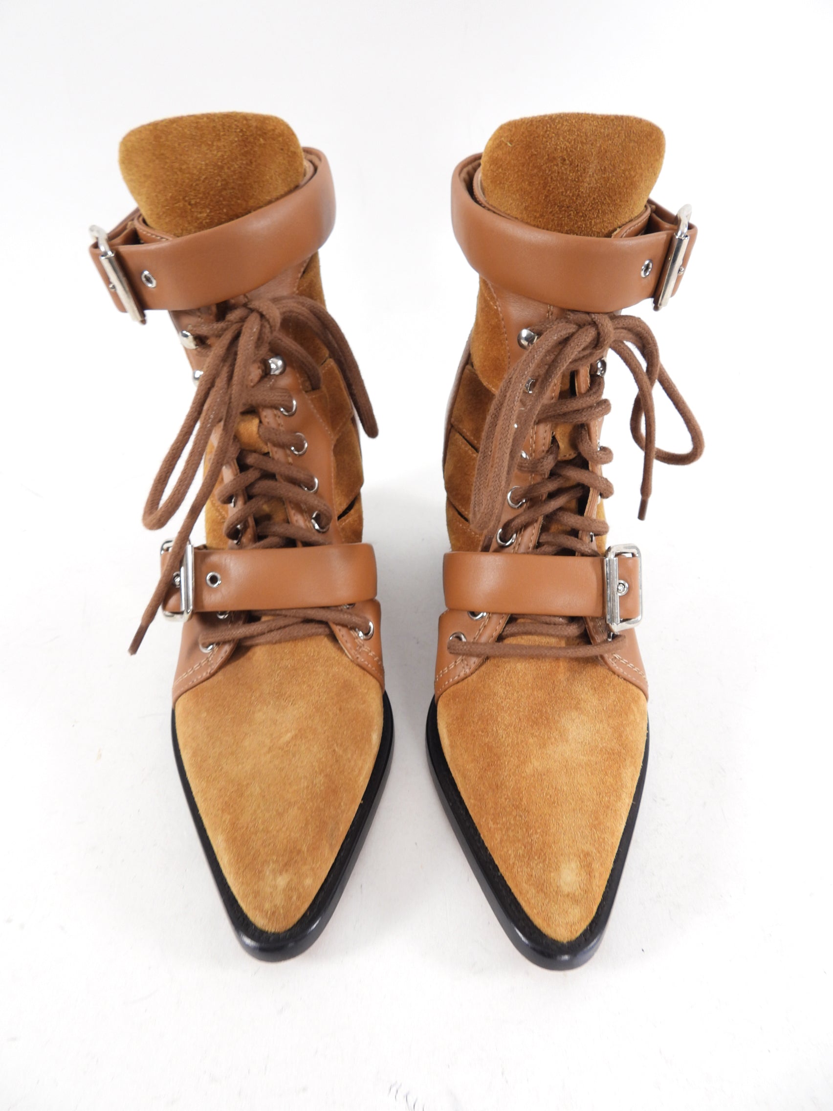 Chloe Tan Leather Rylee Boots Women's Size 6.5 US - Stylish Ankle Boots for Fall Fashion & Casual Outfits