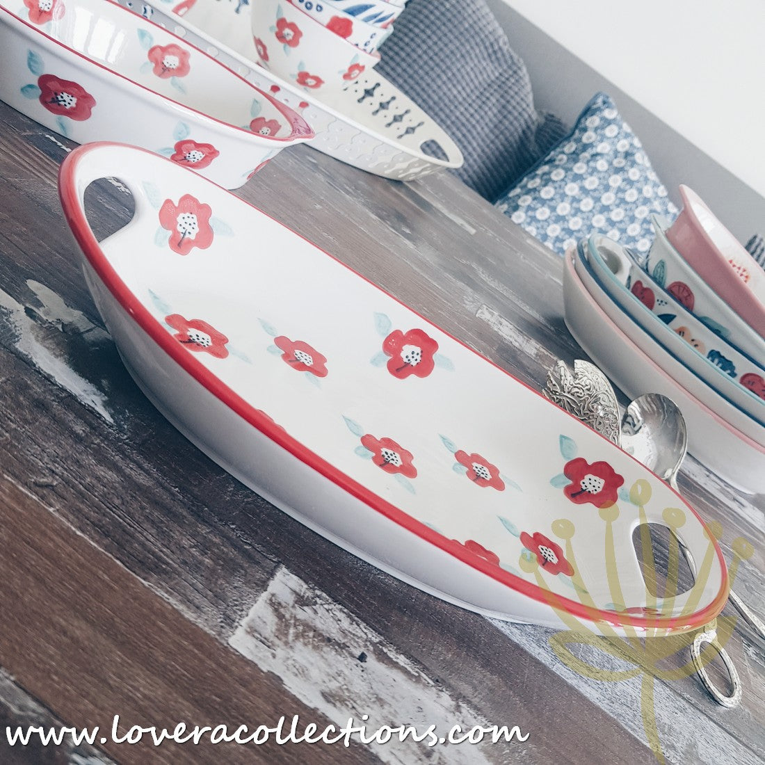 Handmade Pink Blossom Oval Ceramic Baking Dish - 12 Inch Porcelain Casserole Pan for Oven, Microwave & Dishwasher | Perfect for Casseroles, Lasagna, Desserts & Holiday Baking