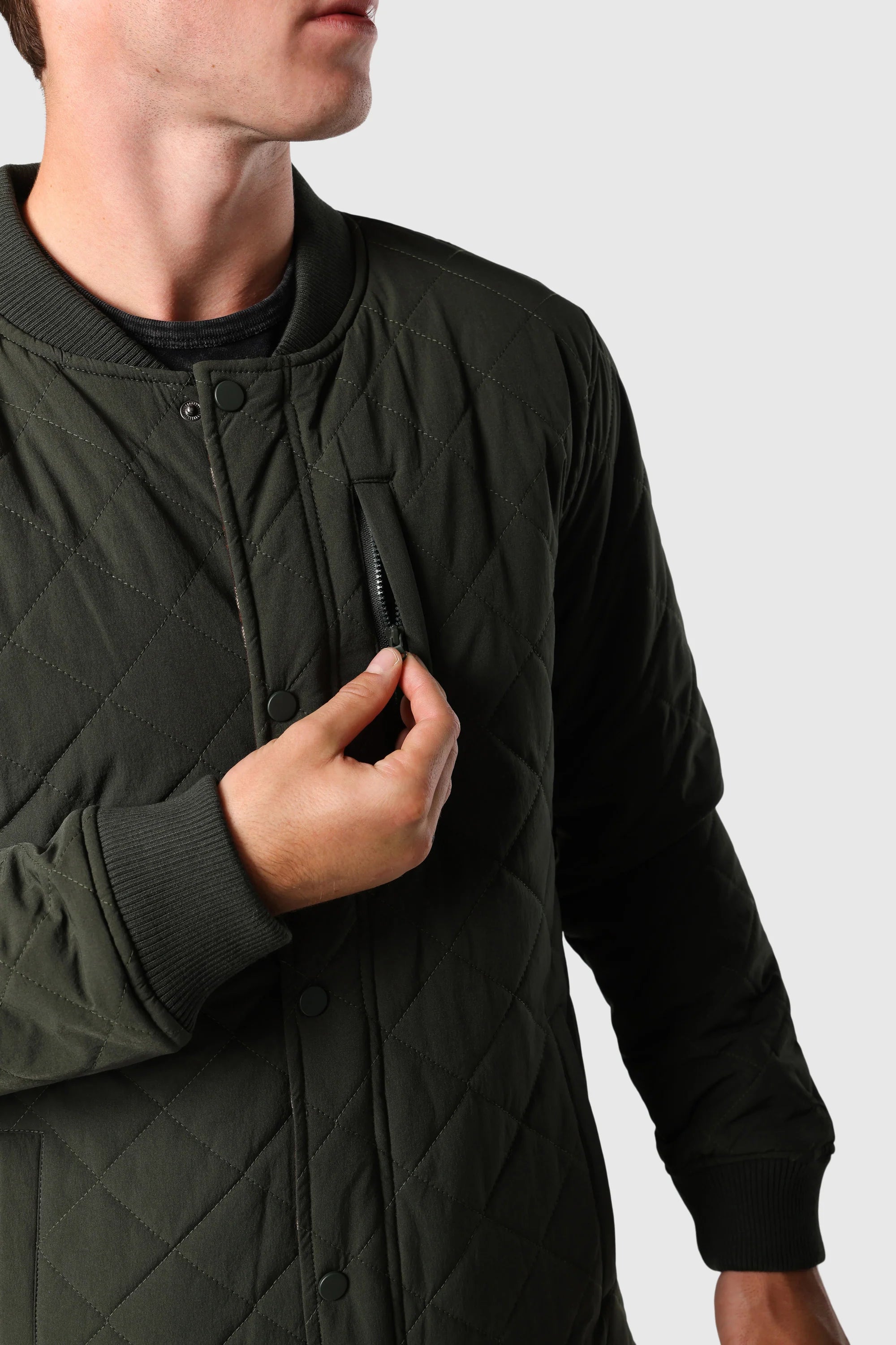 Quilted Bomber Jacket for Men & Women - Lightweight Puffer Coat with Warm Fleece Lining - Perfect for Fall, Winter & Outdoor Activities