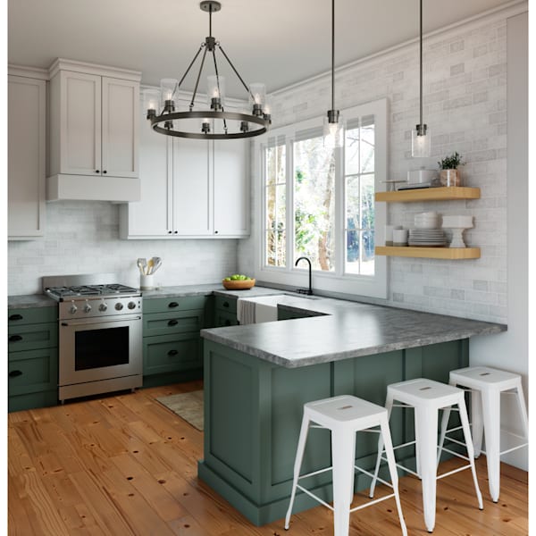 Hunter Hartland 1-Light Pendant Light Fixture in Noble Bronze Finish - Modern Farmhouse Ceiling Lighting for Kitchen Island, Dining Room & Entryway