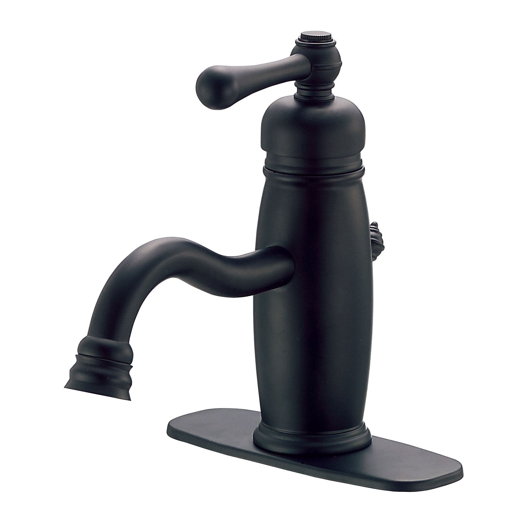 Danze Opulence Satin Black Single Handle Bathroom Sink Faucet - Center Set Waterfall Design for Modern Vanities & Powder Rooms