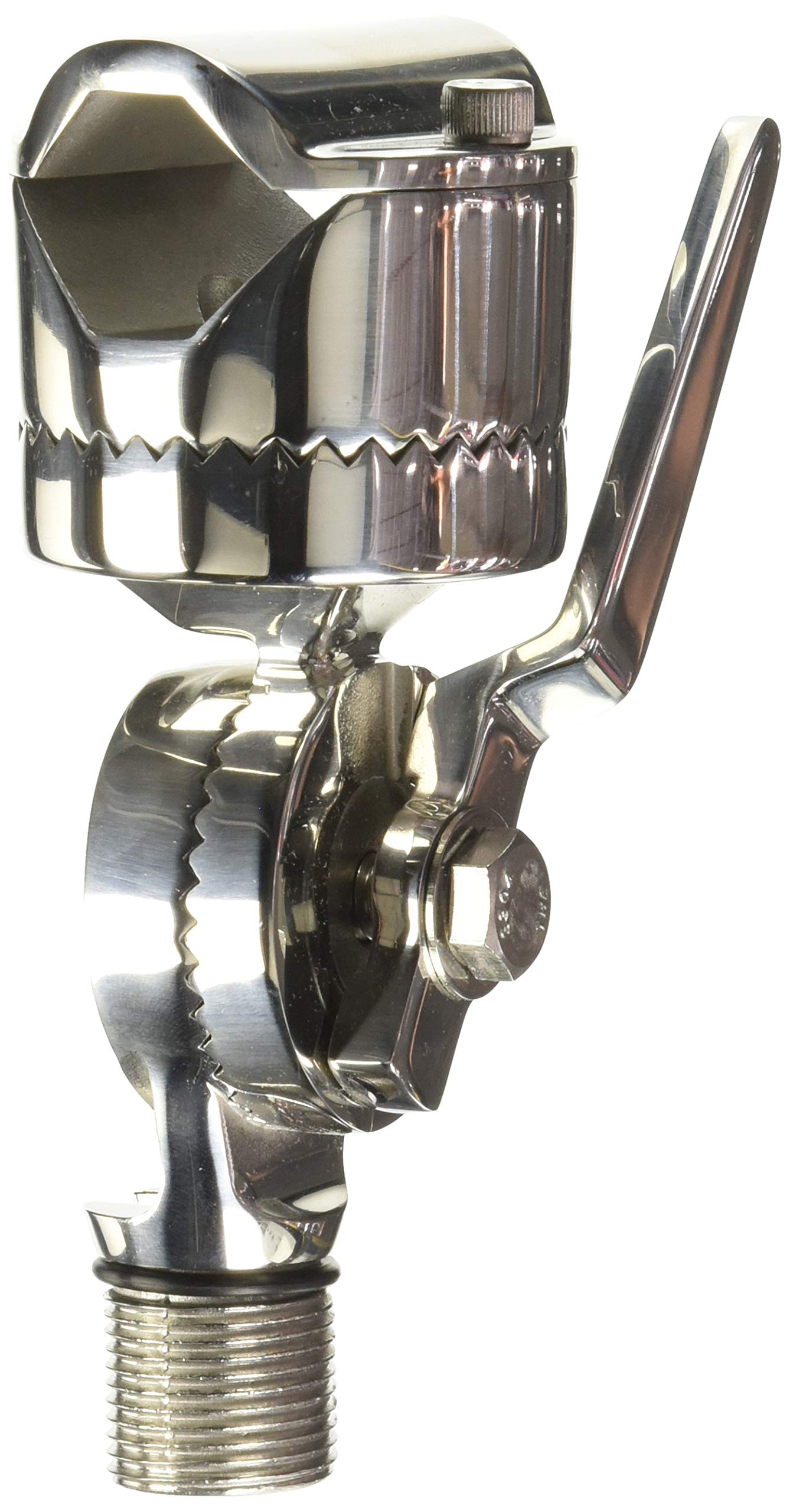 Shakespeare 4188SL SS Rail Mount Ratchet for 1-Inch to 1.5-Inch Rail - Heavy Duty Marine Boat Fishing Rod Holder Accessory for Saltwater & Freshwater Use