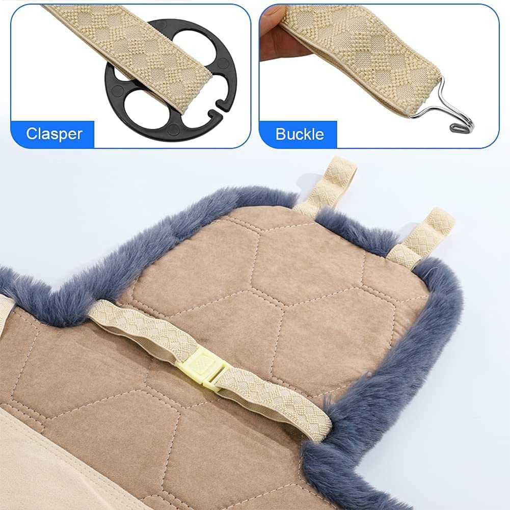 Soft Faux Fur Car Seat Cover - Fluffy & Cozy Seat Cushion for Cars, Trucks & SUVs - 1-Piece with Backrest (Blue Grey) - Perfect for Winter Comfort & Long Drives