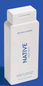 Premium Native Sea Salt & Cedar 2-in-1 Shampoo Conditioner (16.5oz) + Body Wash (18oz) + Loofah Sponge Bath Bundle | Natural Hair & Skin Care Set for Men & Women | Perfect for Spa Day, Relaxation & Gift Giving