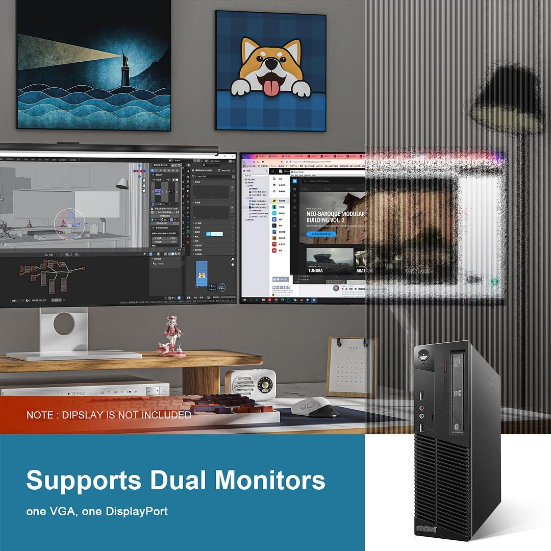 Refurbished Lenovo ThinkCentre M73 SFF Desktop PC - Intel Core i7 Processor, 16GB RAM, 1TB SSD, WiFi 5, Windows 10 Pro (Renewed) - Perfect for Home Office, Business & Remote Work