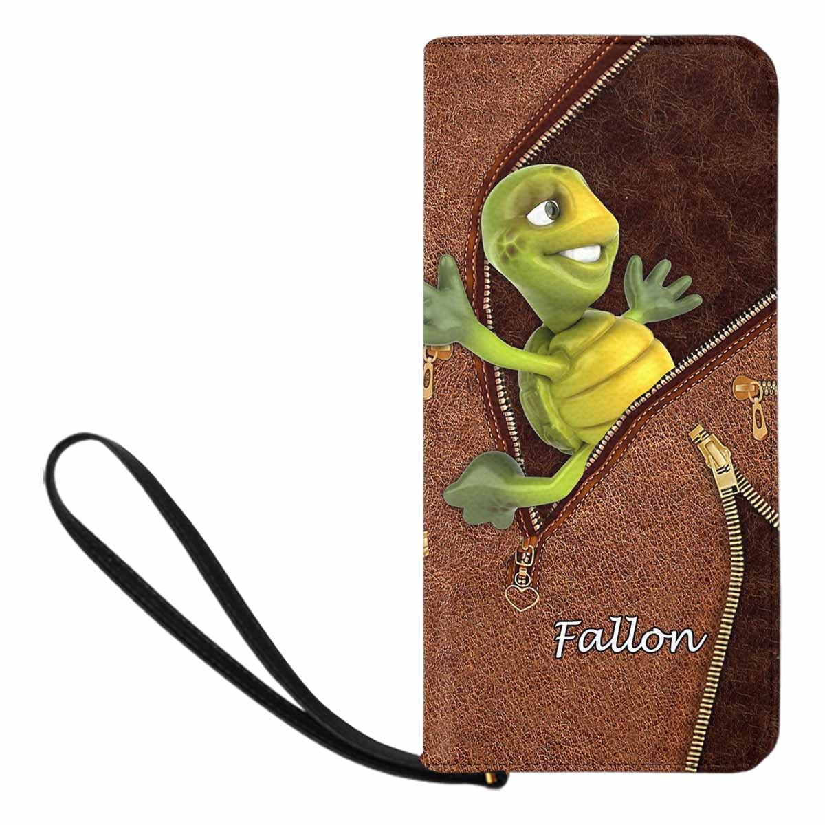 Personalized Women's Clutch Purse - Cute Turtle Face Zip Wallet Wristlet for Gift, Party & Evening Out | Trendy Accessory for Date Night, Bridesmaid & Special Occasions