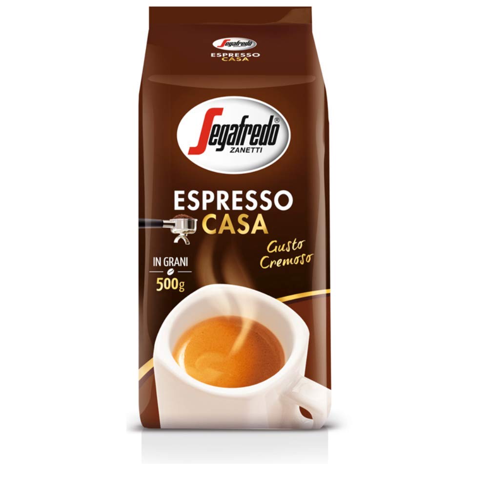 Segafredo Zanetti Espresso Casa Whole Bean Coffee - 17.6oz (500g) Bag, Pack of 6, Premium Italian Roast - Perfect for Home Brewing, Espresso Machines & Coffee Lovers