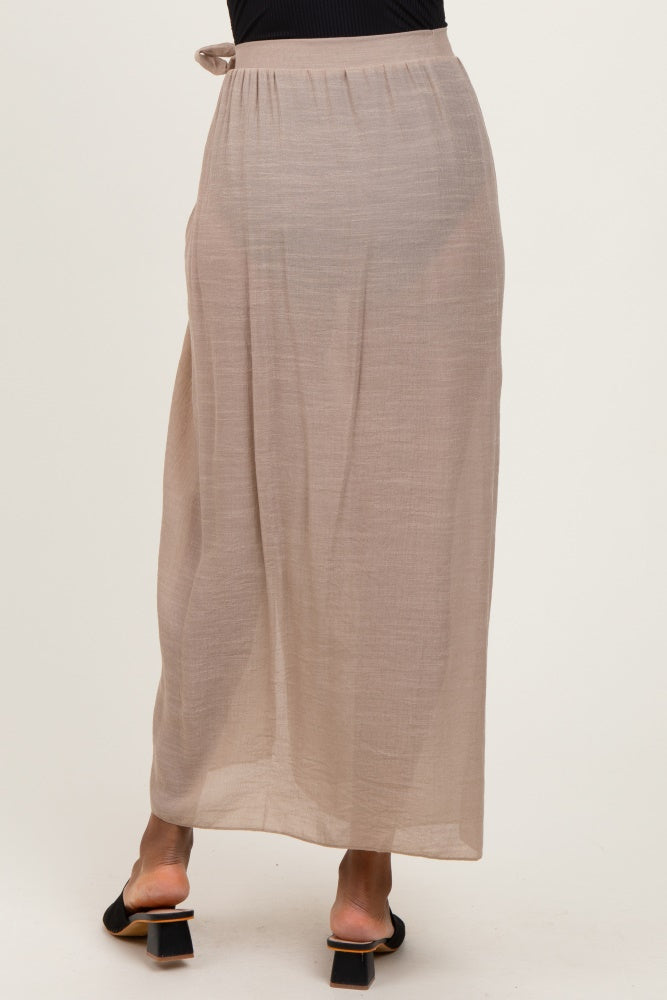 Beige Loose Beach Cover Up Skirt for Women - Flowy Summer Swimwear Wrap - Perfect for Poolside, Vacation & Boho Outfits