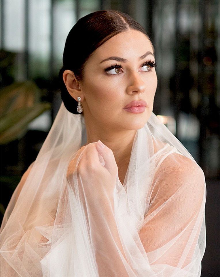 Elegant Bridal Earrings – Velvet Pear Crystal Drop Dangle Earrings by Stephanie Browne | Perfect for Weddings, Prom, and Special Occasions