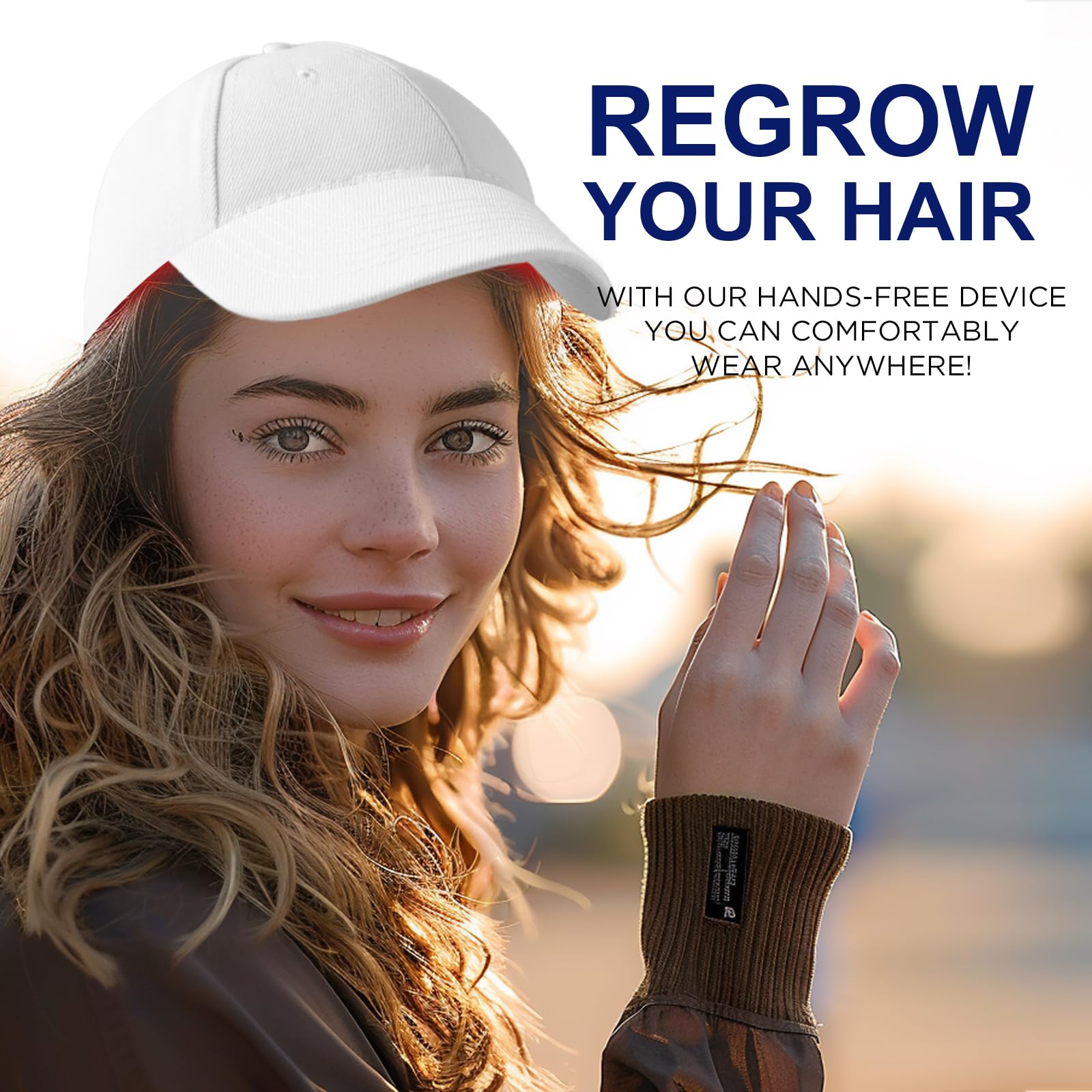 Laser Hair Growth Cap for Men & Women - Red Light Therapy Hair Loss Treatment System with Hair Regrowth Technology - At-Home Hair Restoration Solution for Thinning Hair (White) - Perfect for Daily Use at Home or Salon