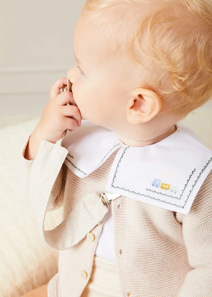 Adorable Train Embroidery Bodysuit for Baby Boys - Soft Cotton Onesie Outfit for Playtime & Photo Shoots