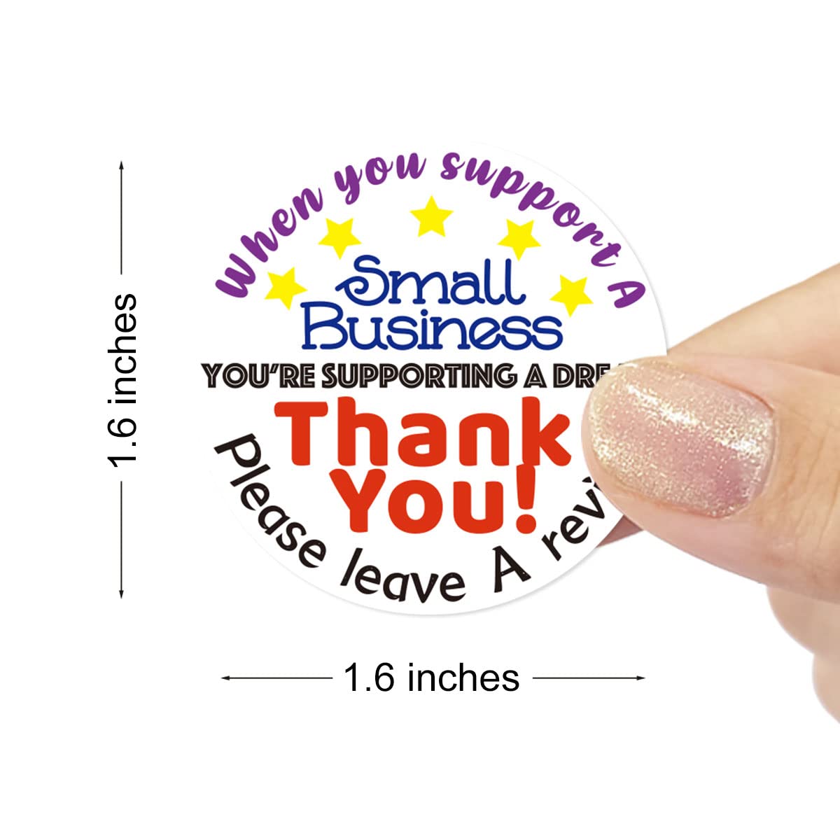Small Business Thank You Stickers - 500 Labels/Roll for Packaging & Envelopes