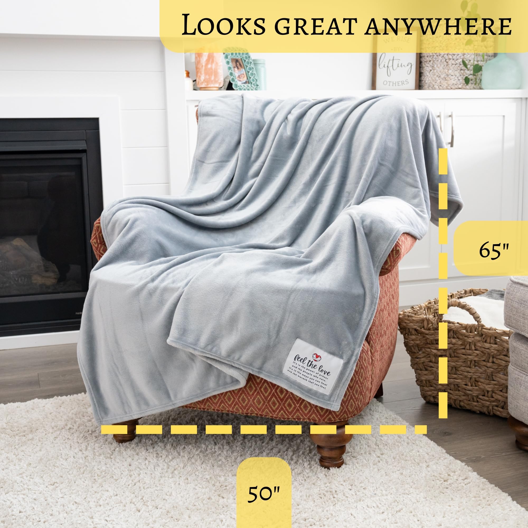 Healing Blanket for Women & Men - Soft Fleece Throw Blanket (50x65) - Inspirational Get Well Soon Gift with Strength & Healing Thoughts - Perfect for Hospital Recovery, Chemotherapy Comfort & Cozy Home Use