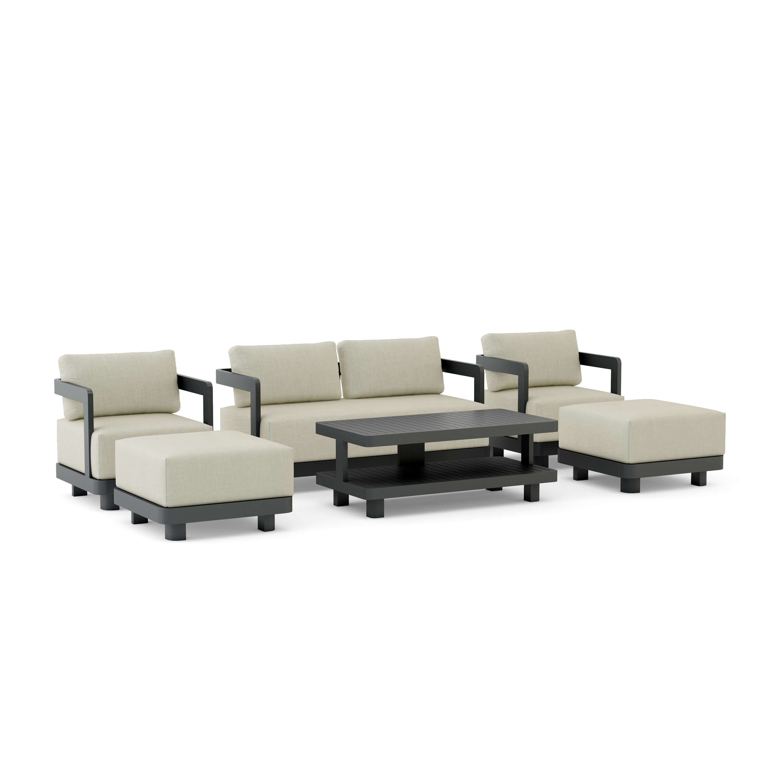 6-Piece Granada Deep Seating Patio Set - Outdoor Wicker Furniture with Cushions for Backyard, Poolside & Garden Relaxation