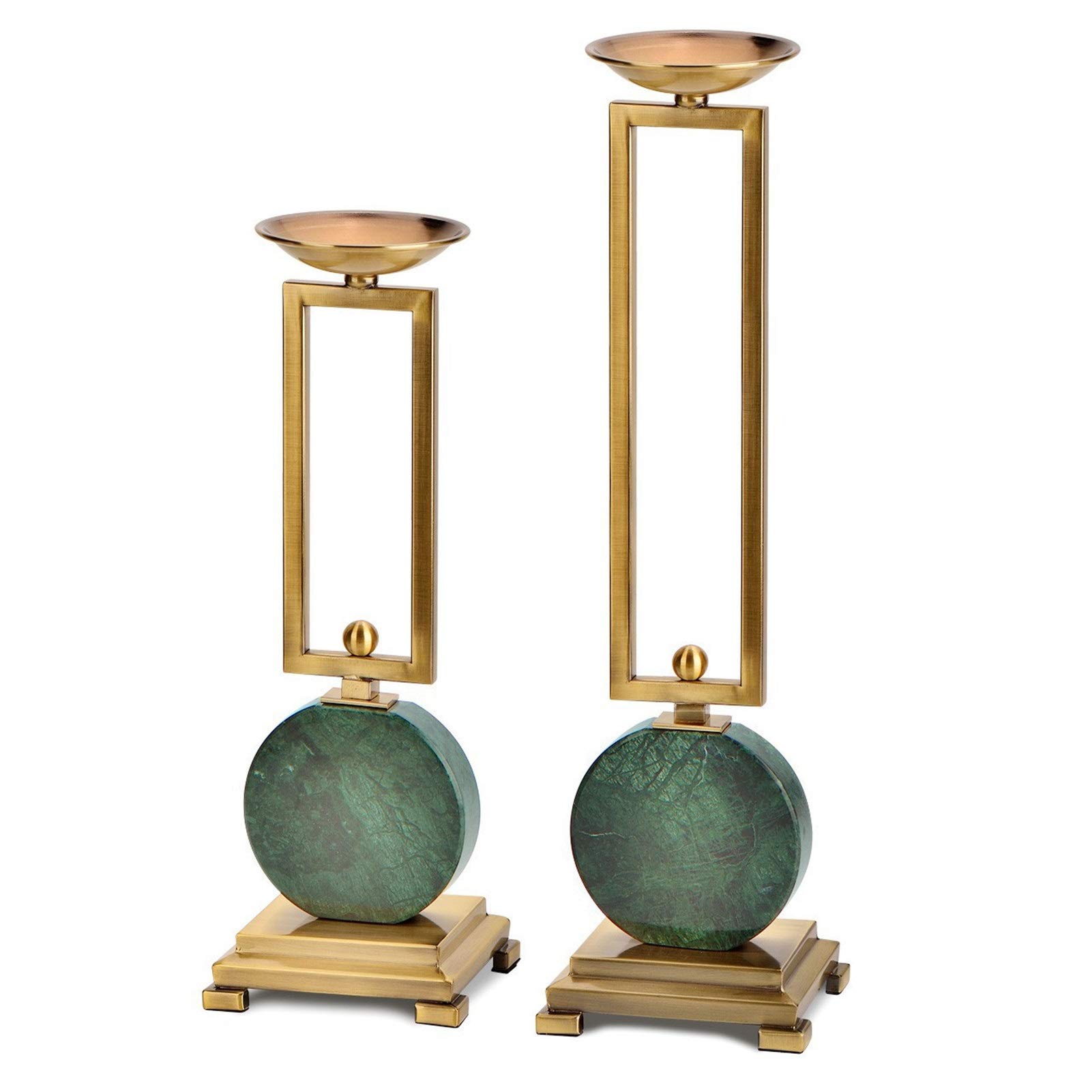 European-Style Electroplated Marble Candle Holder - Elegant Candlestick for Dining Table, Office, Porch & Banquet Decor | Home Decoration & Gift Idea for Romantic Dinners, Wedding Centerpieces & Holiday Decor