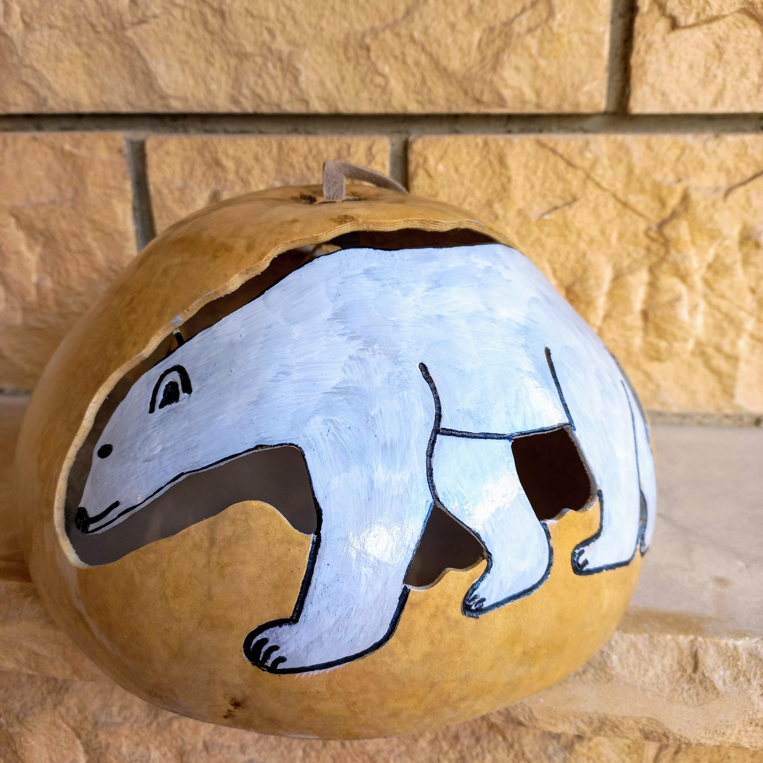 Thunder Gourd Drum - Ice Bear & Whale Design Percussion Instrument | Handmade Thunder Sound Maker | Unique Musical Gift for Bandmates & Music Lovers | Perfect for Meditation, Yoga & Sound Therapy Sessions