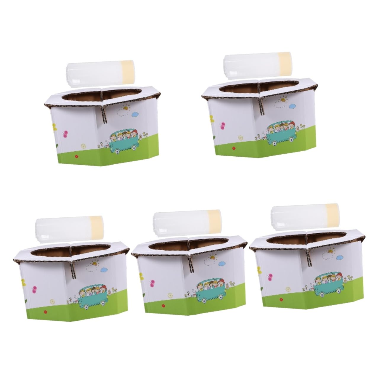 Vaguelly 5-Pack Portable Toilet Training Seat for Kids - White Plastic Potty Chair for Toddlers - Ideal for Travel, Camping & Home Use