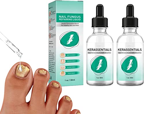 Kerassentials Toenail & Nail Treatment Oil for Healthy Skin, Hair & Nails - 2 Pack | Fungus Treatment, Cuticle Care & Nail Growth Solution | Perfect for Daily Foot Care & Salon Use
