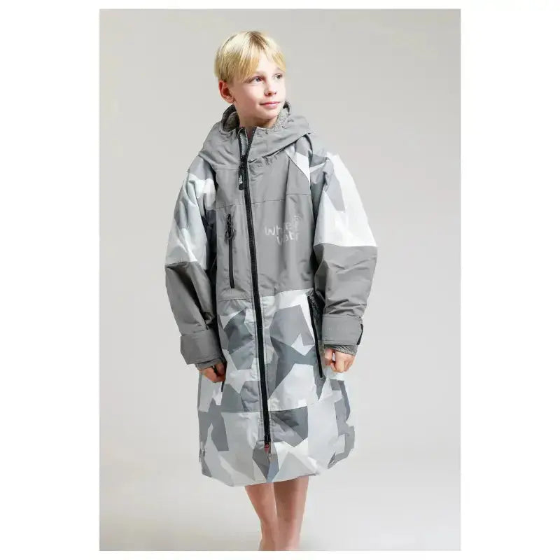 Kids Waterproof After Swim Robe - Camo Print Unisex Hard Shell Bathrobe for Pool, Beach & Outdoor Activities