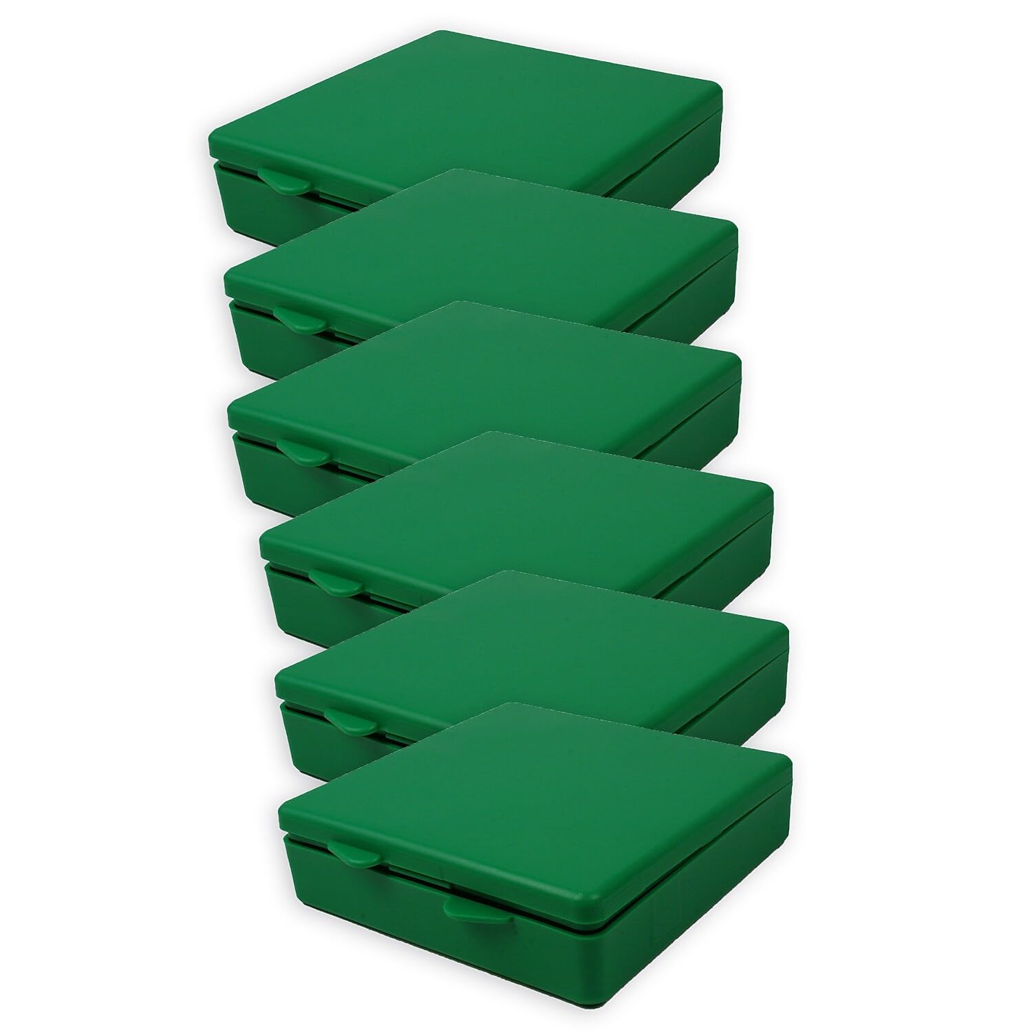 Romanoff Micro Storage Boxes - Set of 6, Green Plastic Organizer Bins for Home, Office & Craft Supplies | Perfect for Closet, Pantry, Bathroom & Kids' Room Organization