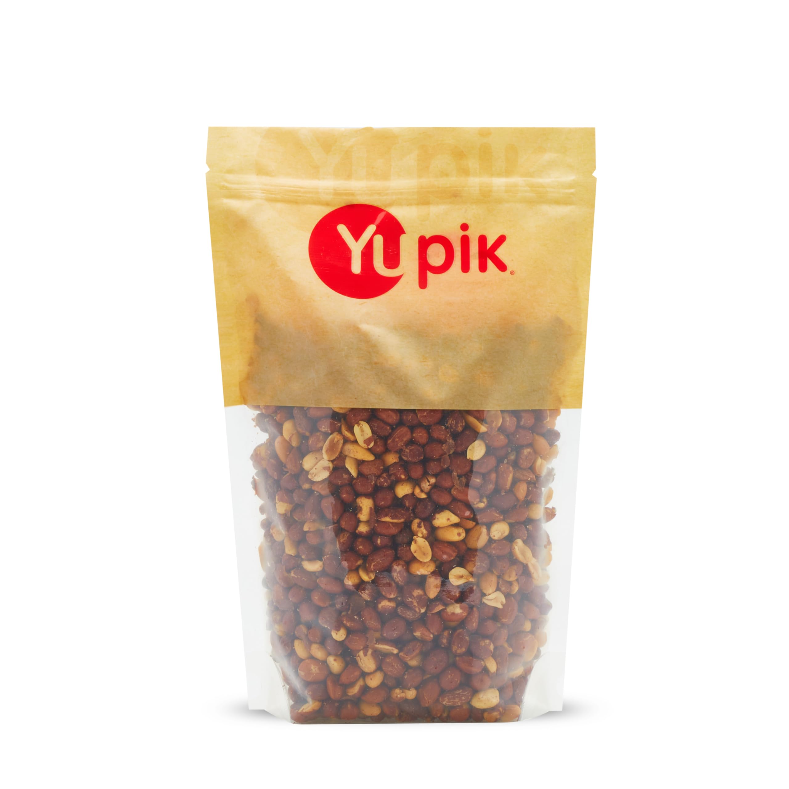 Yupik Roasted Unsalted Red Skin Peanuts 1kg - Kosher, Vegan, High Fiber & Protein Snack - Crunchy Healthy Nuts with Skins for Hiking, Office & School Snacks