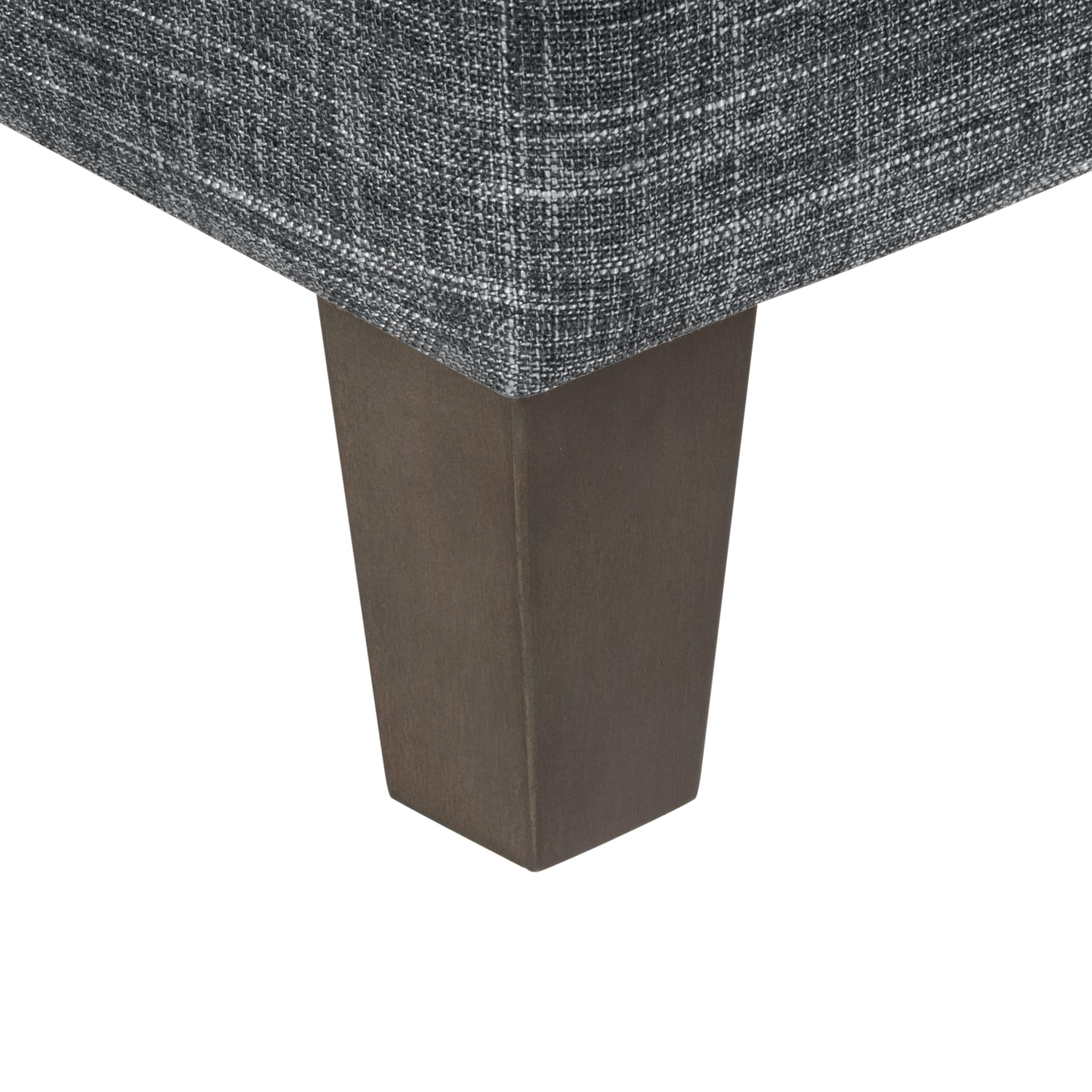 HomePop Medium Square Storage Ottoman with Hinged Lid - Grey Storage Bench for Living Room & Bedroom | Multi-Functional Footrest, Seating & Hidden Storage Solution for Small Spaces
