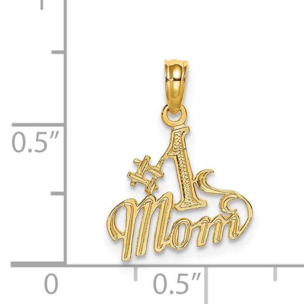 14K Solid Yellow Gold Best Mom Necklace with Mama Charm Pendant - Perfect Gift for Mother's Day, Birthday & Anniversary | Elegant Jewelry for Women