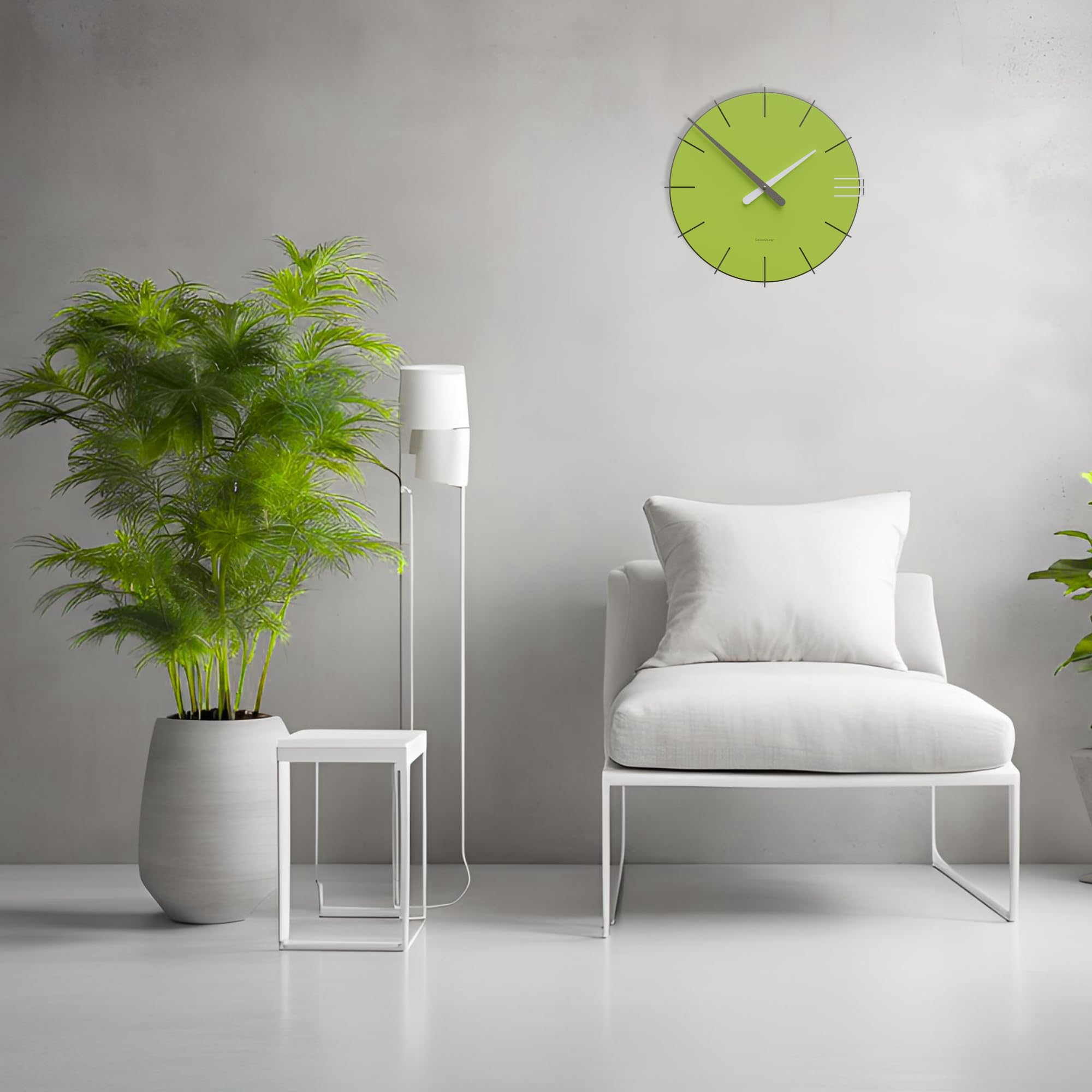CalleaDesign 16.5 Inch Modern Wall Clock - Large Decorative Mike Clock in Apple Green for Living Room, Bedroom, Office & Home Decor