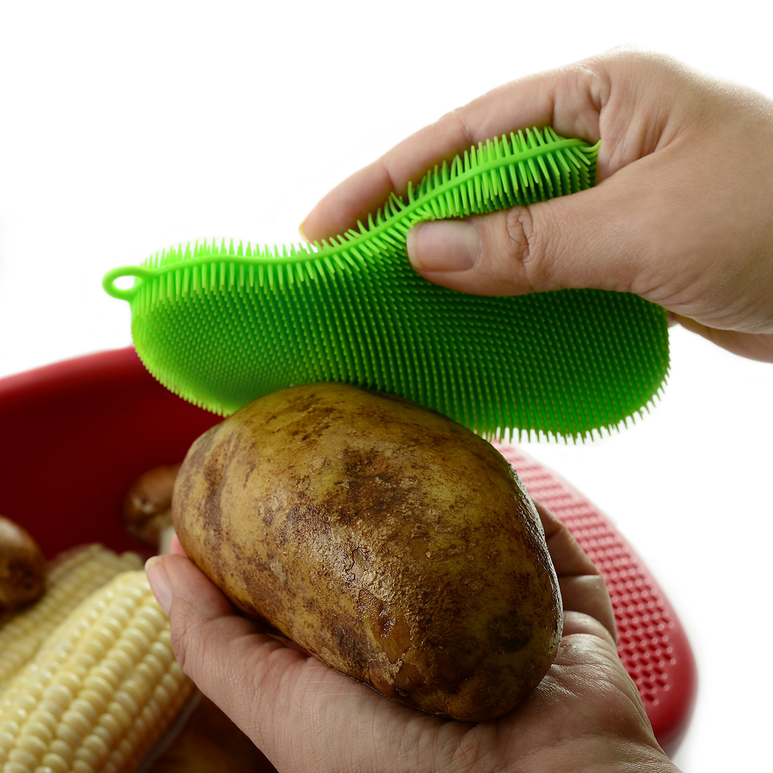 Norpro Silicone Bowtie Dish Brush - Gentle Cleaning for Delicate Dishes