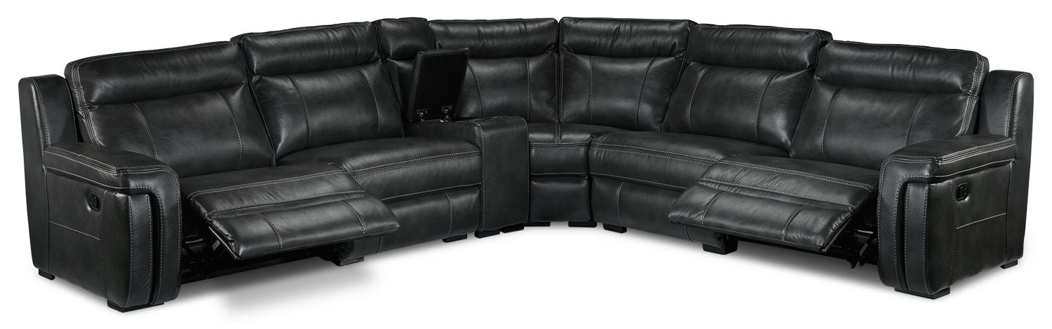 Bolero 6-Piece Reclining Sectional Sofa Set in Modern Gray - Perfect for Living Room, Family Room & Home Theater Comfort