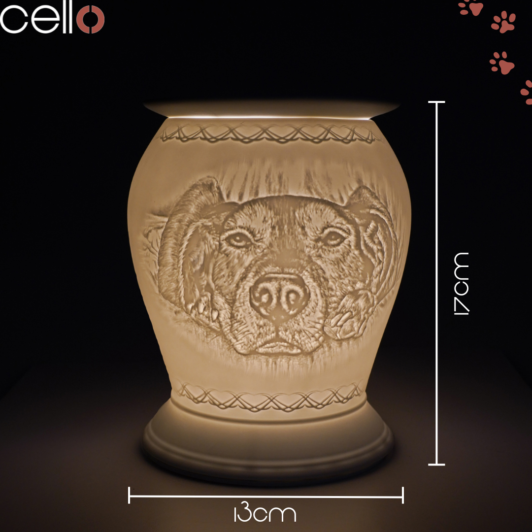 Electric Wax Warmer for Candles - Porcelain Barrel Design with Dog Motif - Perfect for Home Aromatherapy, Gifts & Relaxation