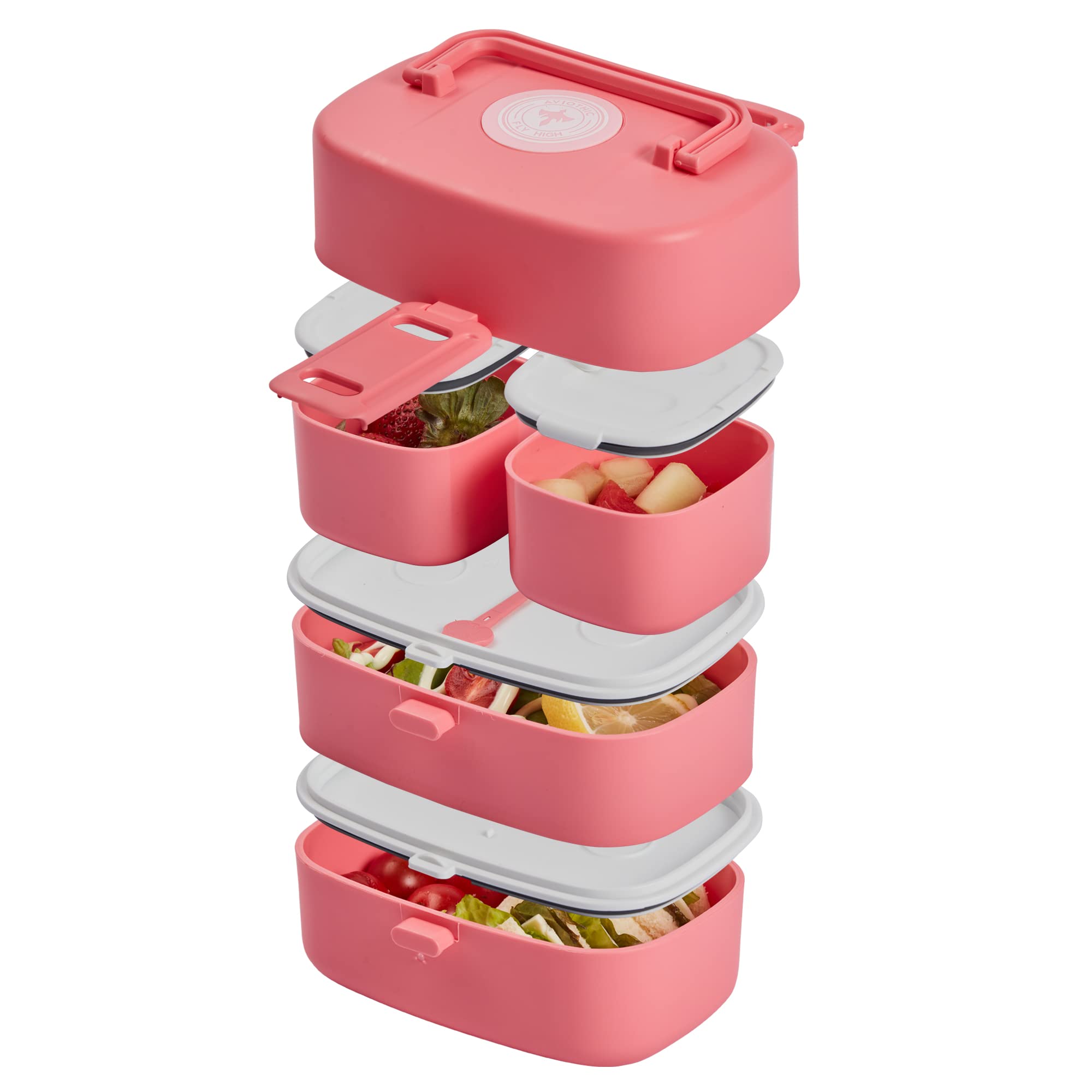 AVIOTHIC® Stackable Bento Lunch Box for Kids & Adults - Leakproof, Microwave & Dishwasher Safe - Perfect for School, Work, Travel & Picnics - Portion Control Snack Container for Healthy Meals On-The-Go