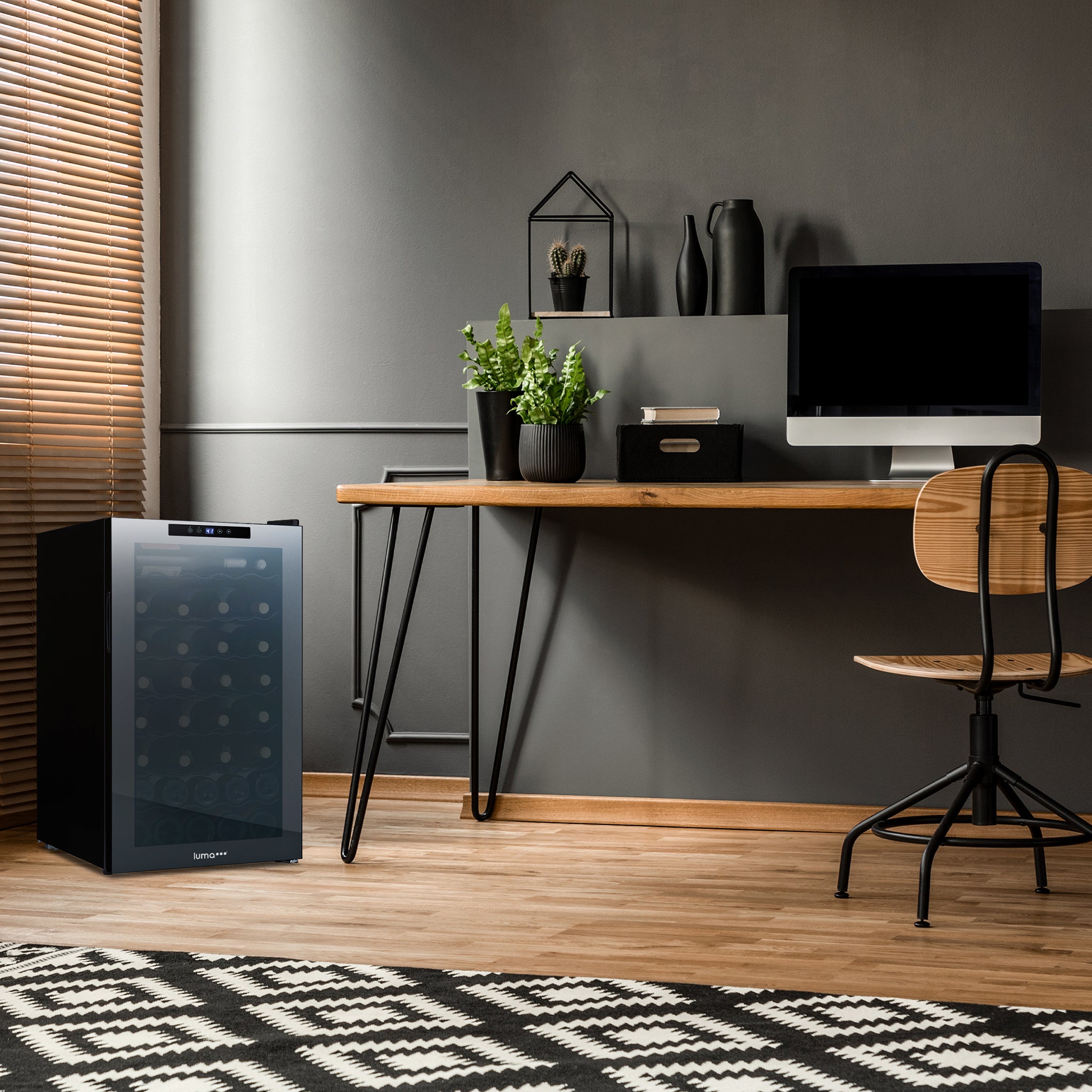 Luma® 51 Bottle 19.5 Inch Black Freestanding Wine Cooler Refrigerator - Perfect for Home Bars, Restaurants, and Wine Cellars