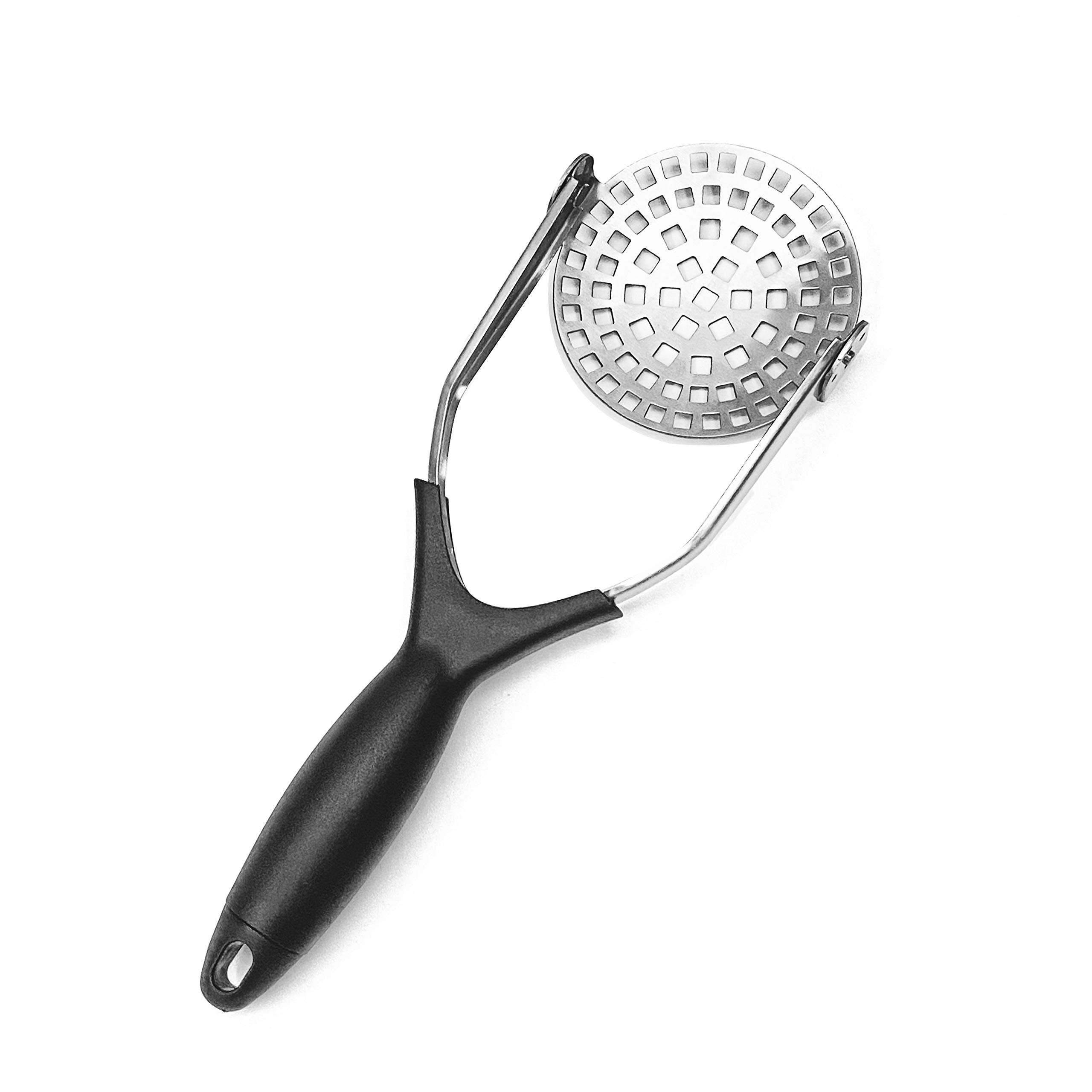 Premium Stainless Steel Potato Masher with Garlic Press - Heavy Duty Kitchen Tool for Smooth Mashed Potatoes, Vegetables & Fruits - Perfect for Home Cooking, Meal Prep & Holiday Dinners
