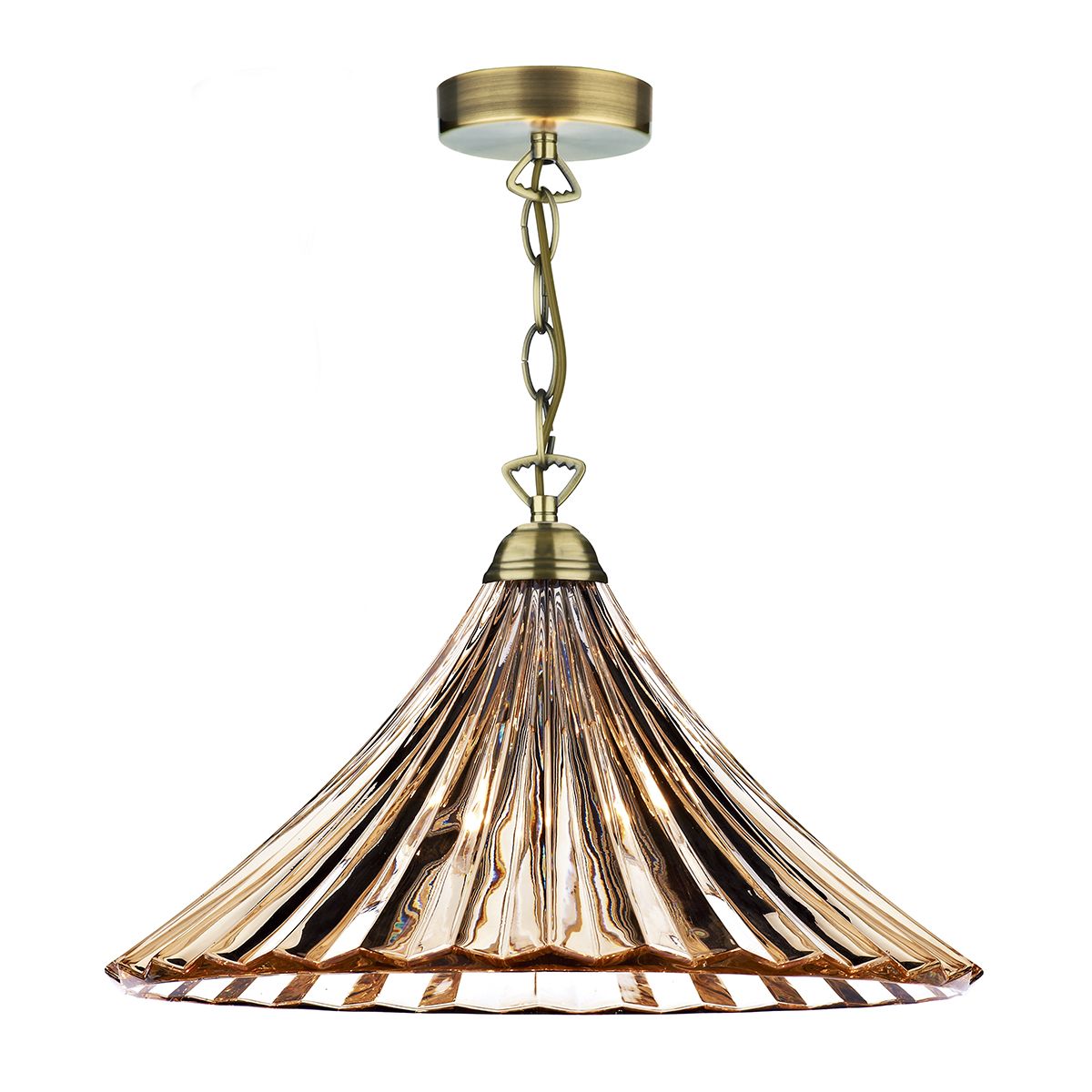 Amber Glass & Antique Brass