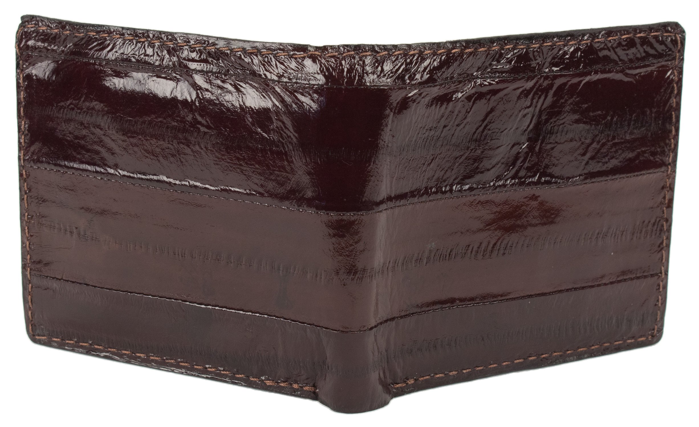 Genuine Pacific Eel Skin Leather Bifold Wallet - Handmade Men's Slim RFID Blocking Wallet for Everyday Carry (Perfect Gift for Dad, Husband, Boyfriend)
