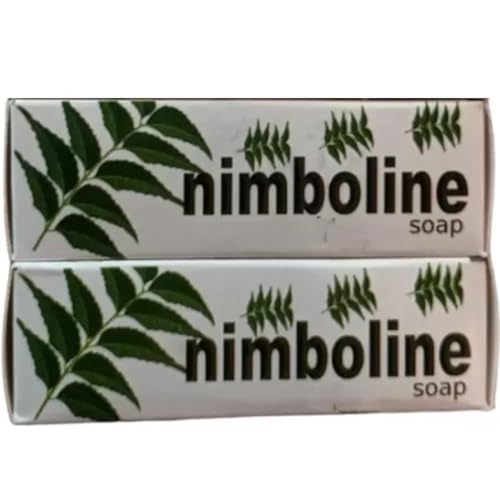 B&B BUNNY & BERRY Nimboline Neem Soap - 100% Organic Anti-Acne & Antibacterial Face & Body Soap for Clear Skin (Pack of 2x100g) - Perfect for Daily Skincare Routine & Treating Breakouts