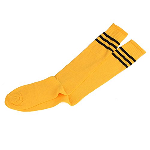 1 Pair Yellow High Knee Thigh Socks for Women & Girls - Cheerleader Socks, Colorful Fashion Socks - Perfect for Cheerleading, Dance, Cosplay & Sports