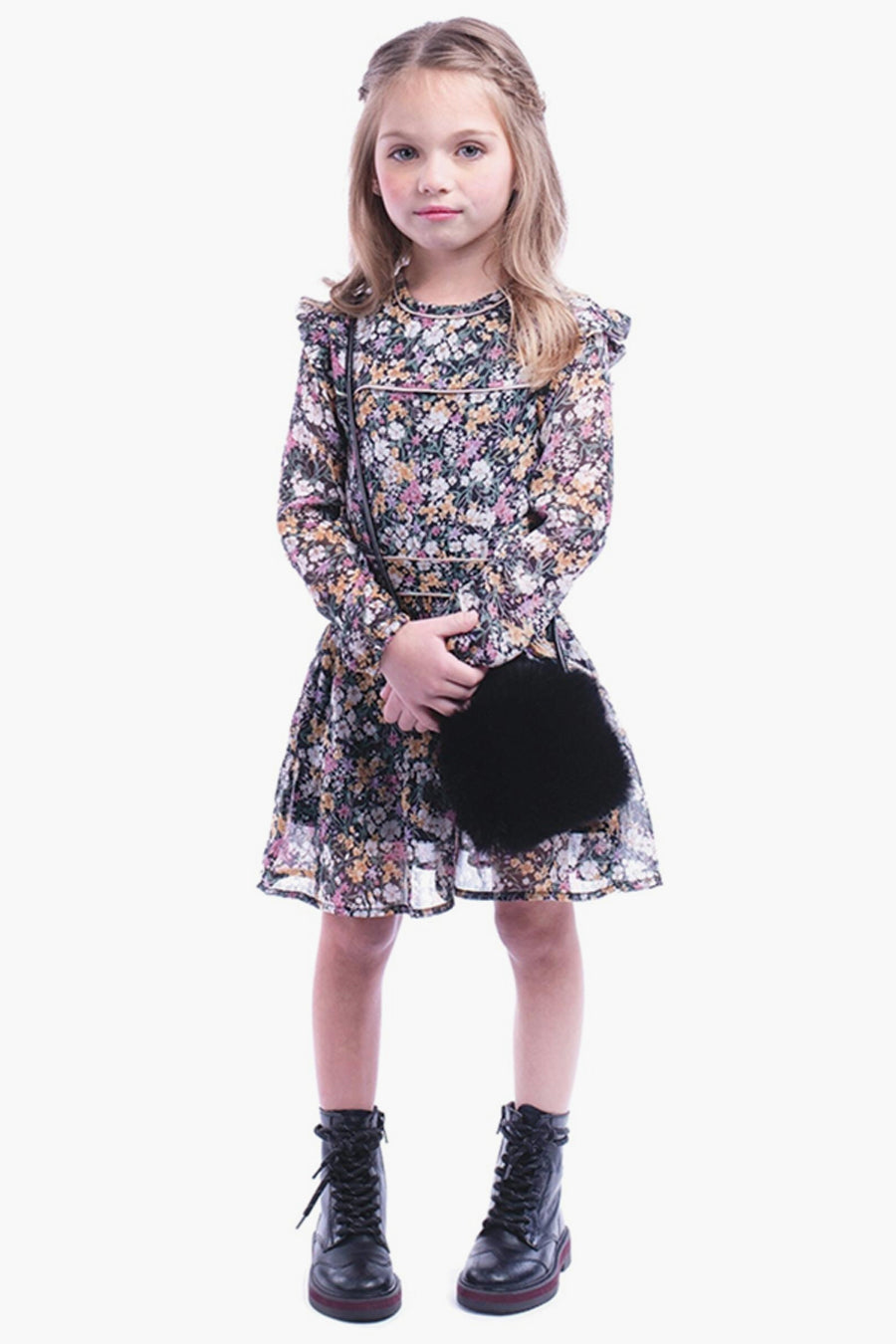 Imoga Mindy Garden Girls Dress - Floral Print Summer Dress for Toddler & Kids - Perfect for Outdoor Play, Birthday Parties & Family Photos