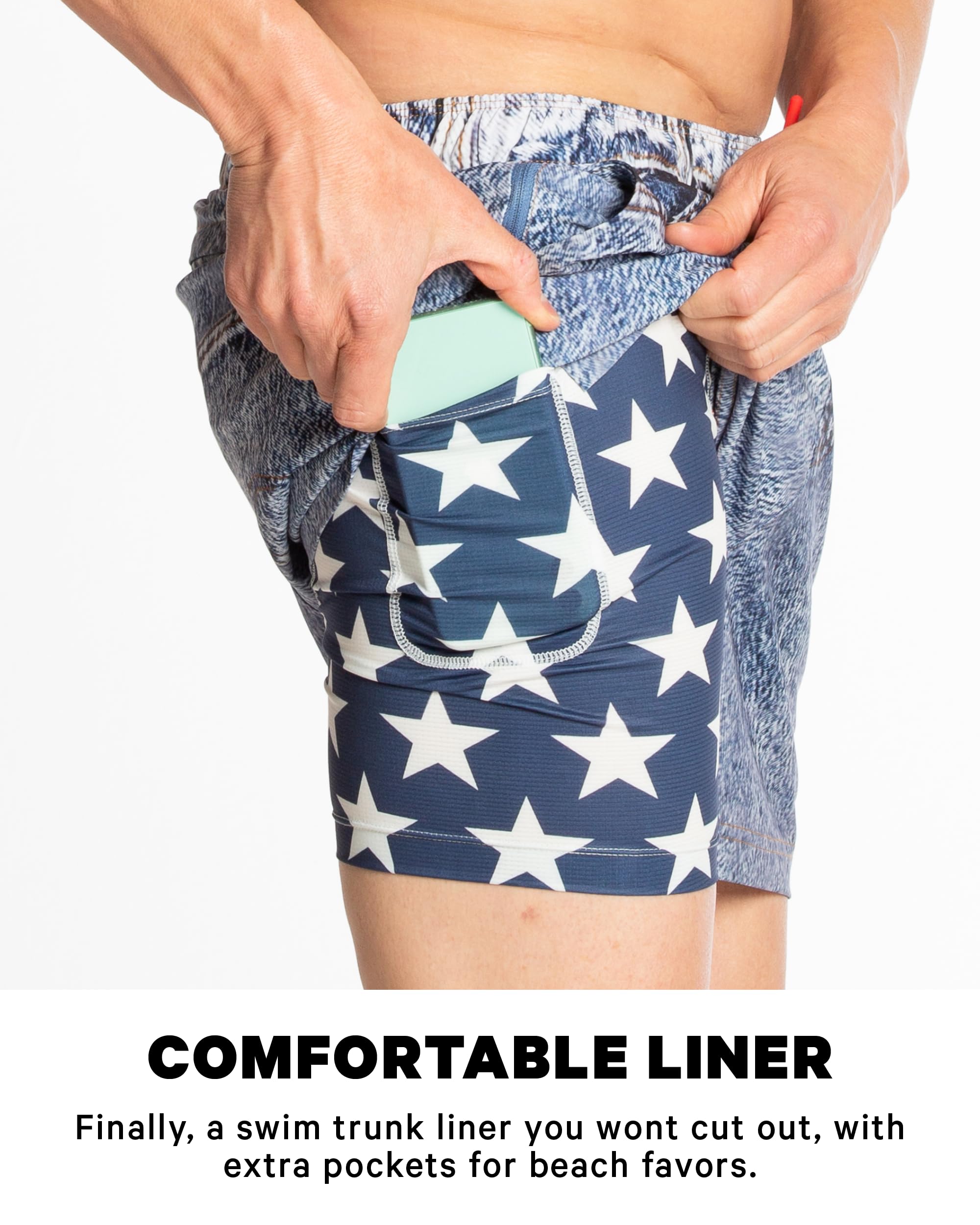 **Men's Quick-Dry Swim Trunks with Hammock Support Pouch & Compression Liner - Comfortable Beach, Pool & Water Sports Shorts**