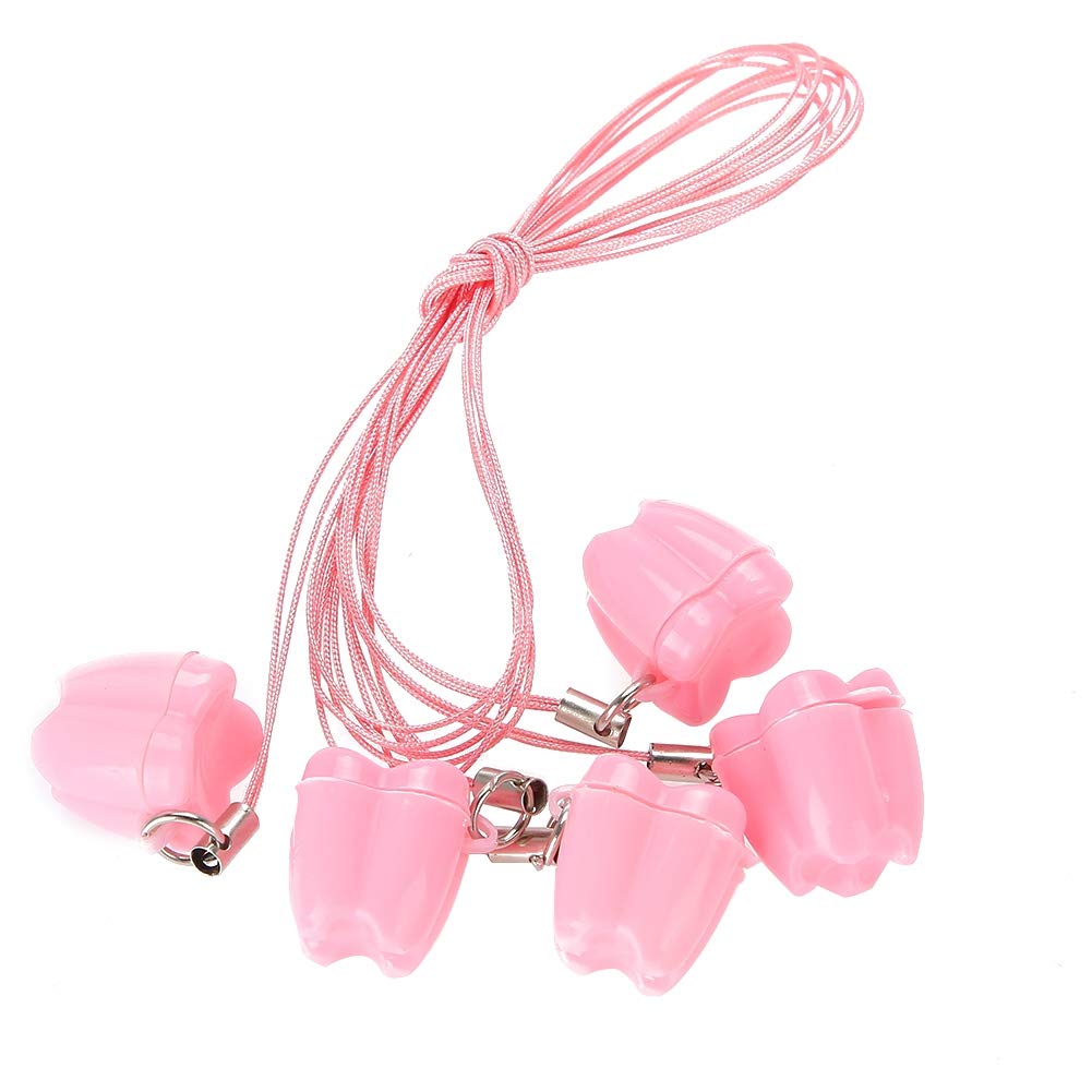 ANGGREK 5-Piece Plastic Baby Milk Tooth Storage Necklace Set - Safe & Durable Tooth Saver for Kids | Perfect for First Tooth Keepsake, Baby Shower Gifts & Childhood Memory Preservation