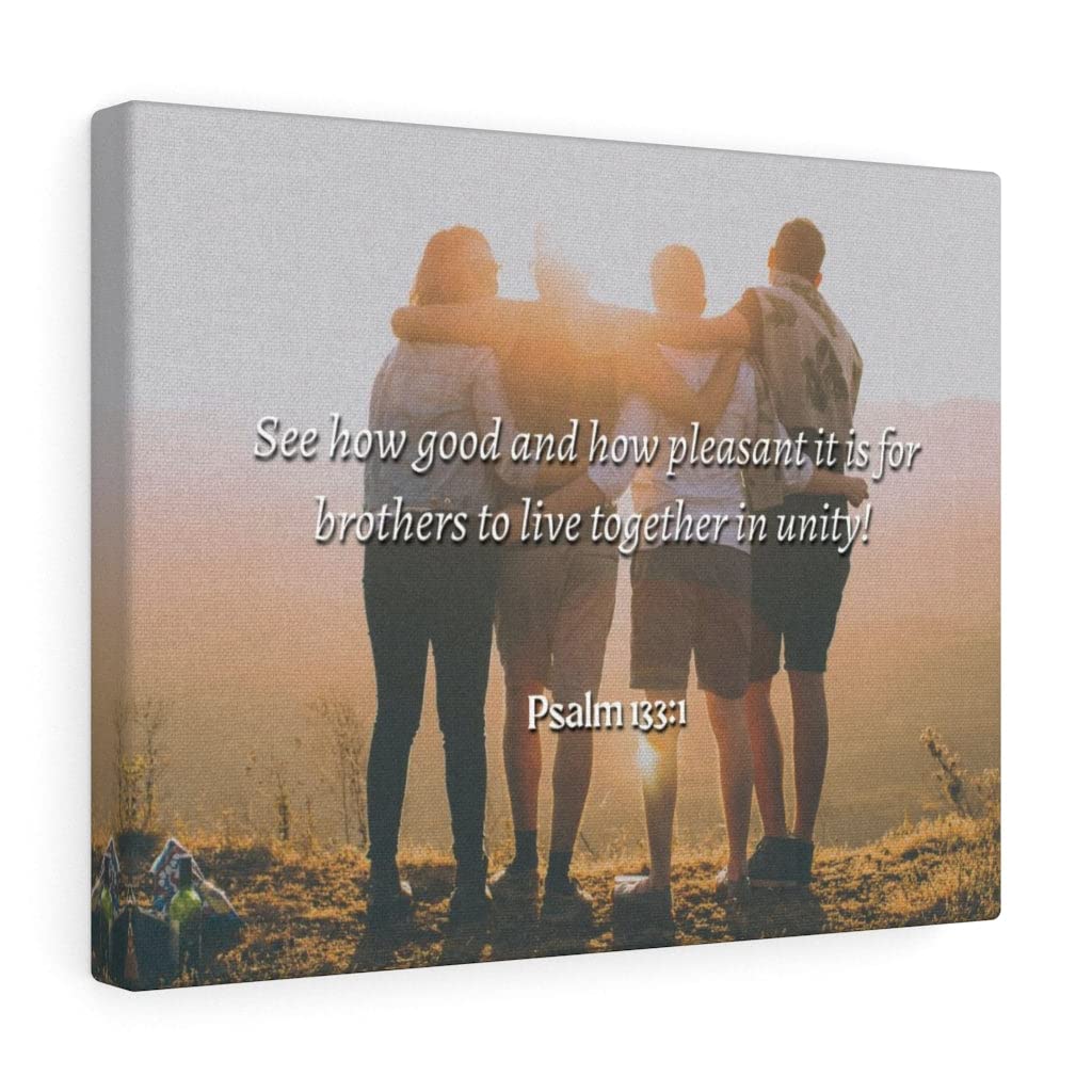 Christian Wall Art with Bible Verse - Psalms 133:1 'Together in Unity' Scripture Print | Ready to Hang Home Decor for Living Room, Bedroom & Church