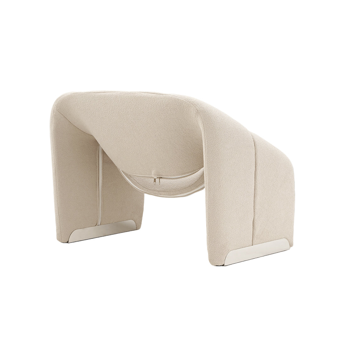 Luxury Boucle Sherpa Accent Chair - Cozy Lounge Chair in White for Living Room, Bedroom & Office - Modern Comfortable Seating for Relaxing & Decor