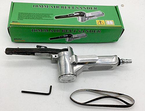 CGOLDENWALL Industrial Grade Pneumatic Belt Sander - 20MM x 520mm Air Powered Angle Grinder with 100 Sanding Belts for Metal Wood Polishing & Sanding - Perfect for DIY Projects, Automotive Repair & Furniture Refinishing