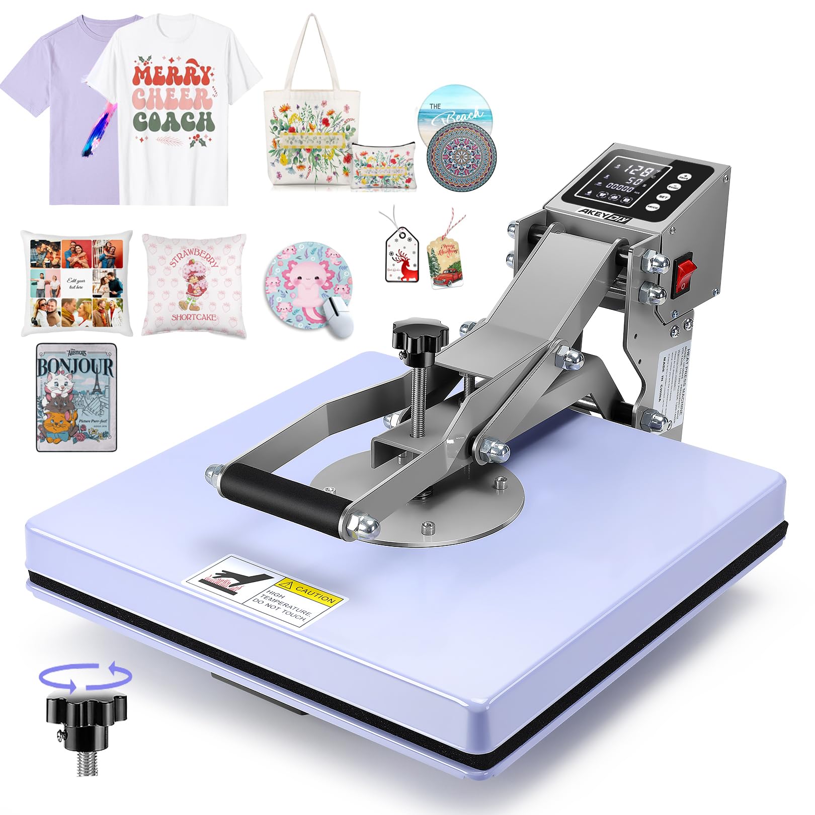 **AKEYDIY 15x15 Inch Slide-Out Drawer Digital Heat Press Machine - Fast Heating, Industrial-Grade T-Shirt & Sublimation Press for DIY, HTV, and Custom Apparel - Perfect for Home Business, Crafting & Custom Clothing**