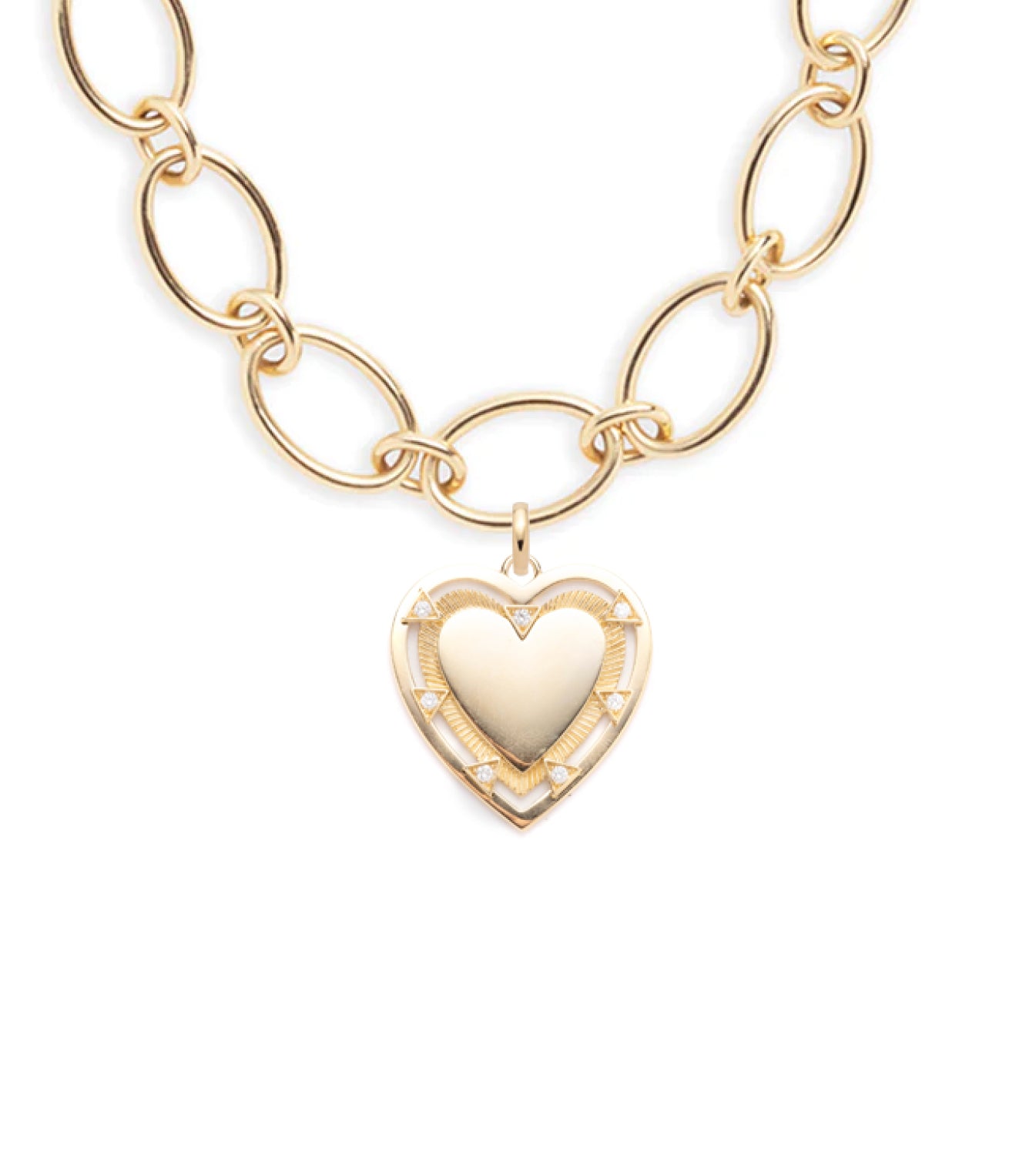 Heart Token Love Necklace - Oval Link Chain Pendant for Women, Romantic Gift for Valentine's Day, Anniversary & Couple Jewelry - Perfect for Date Night & Special Occasions